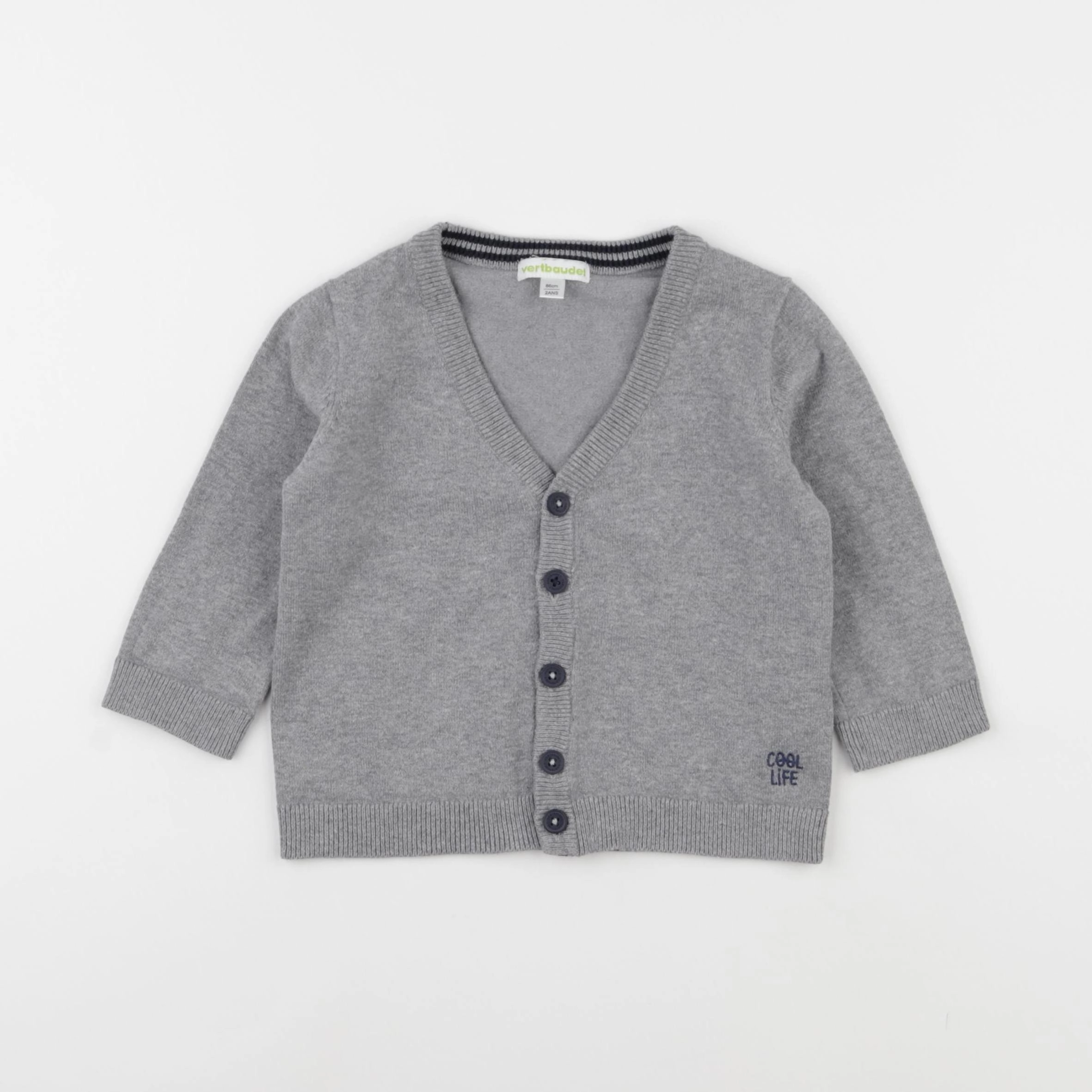 Vertbaudet - gilet gris - 2 ans