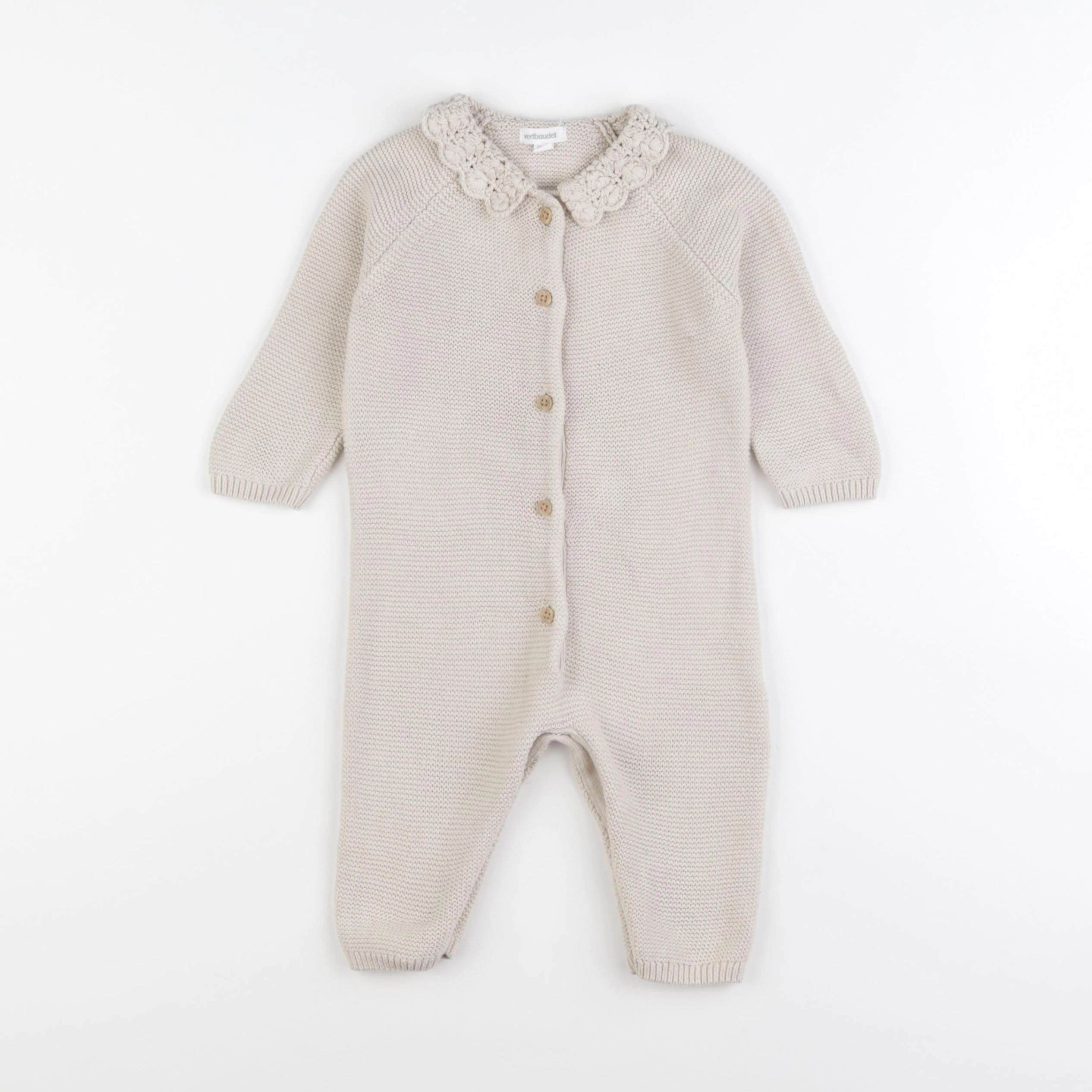 Vertbaudet - combinaison beige - 6 mois