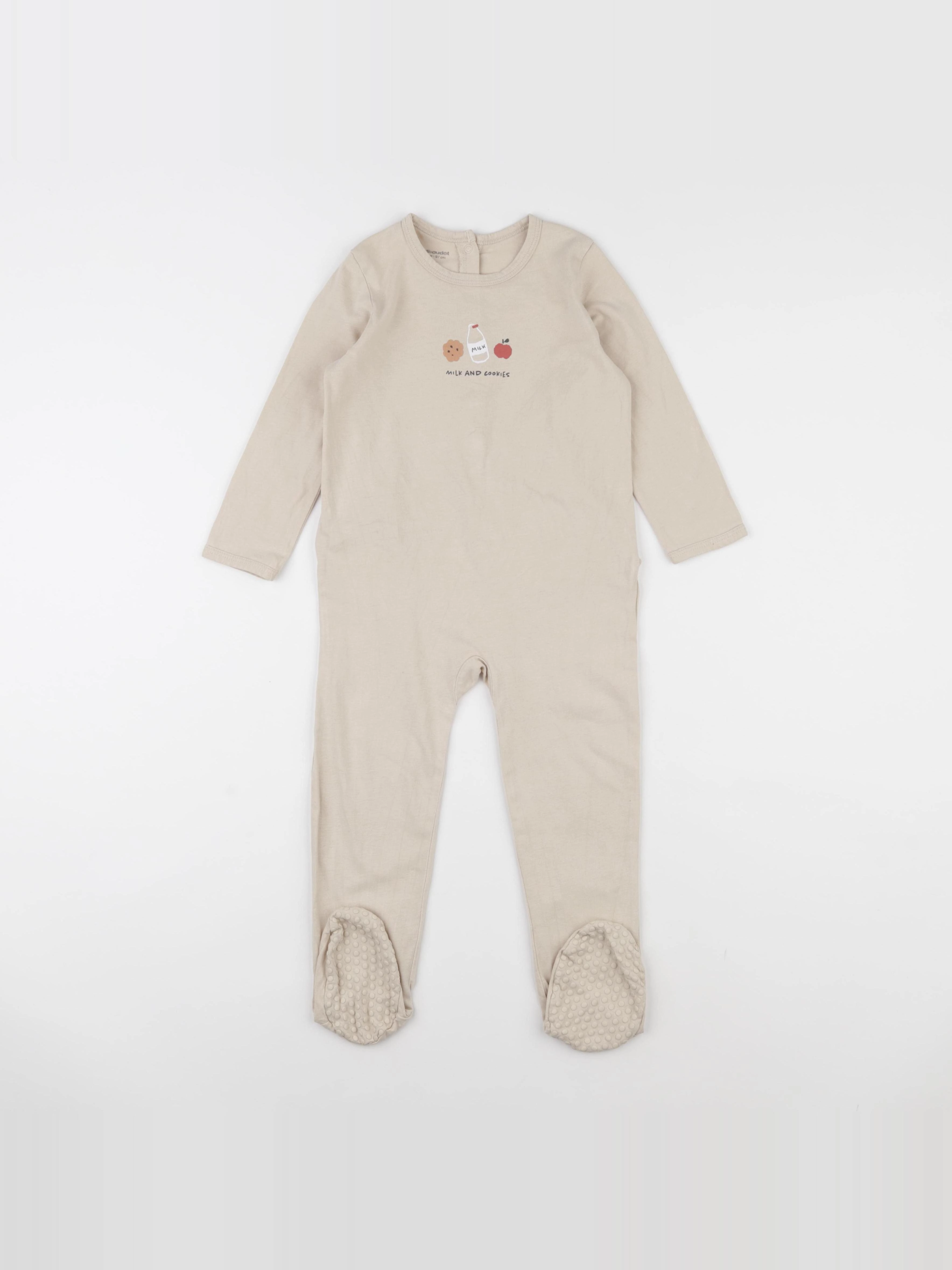 Vertbaudet - pyjama coton beige - 36 mois