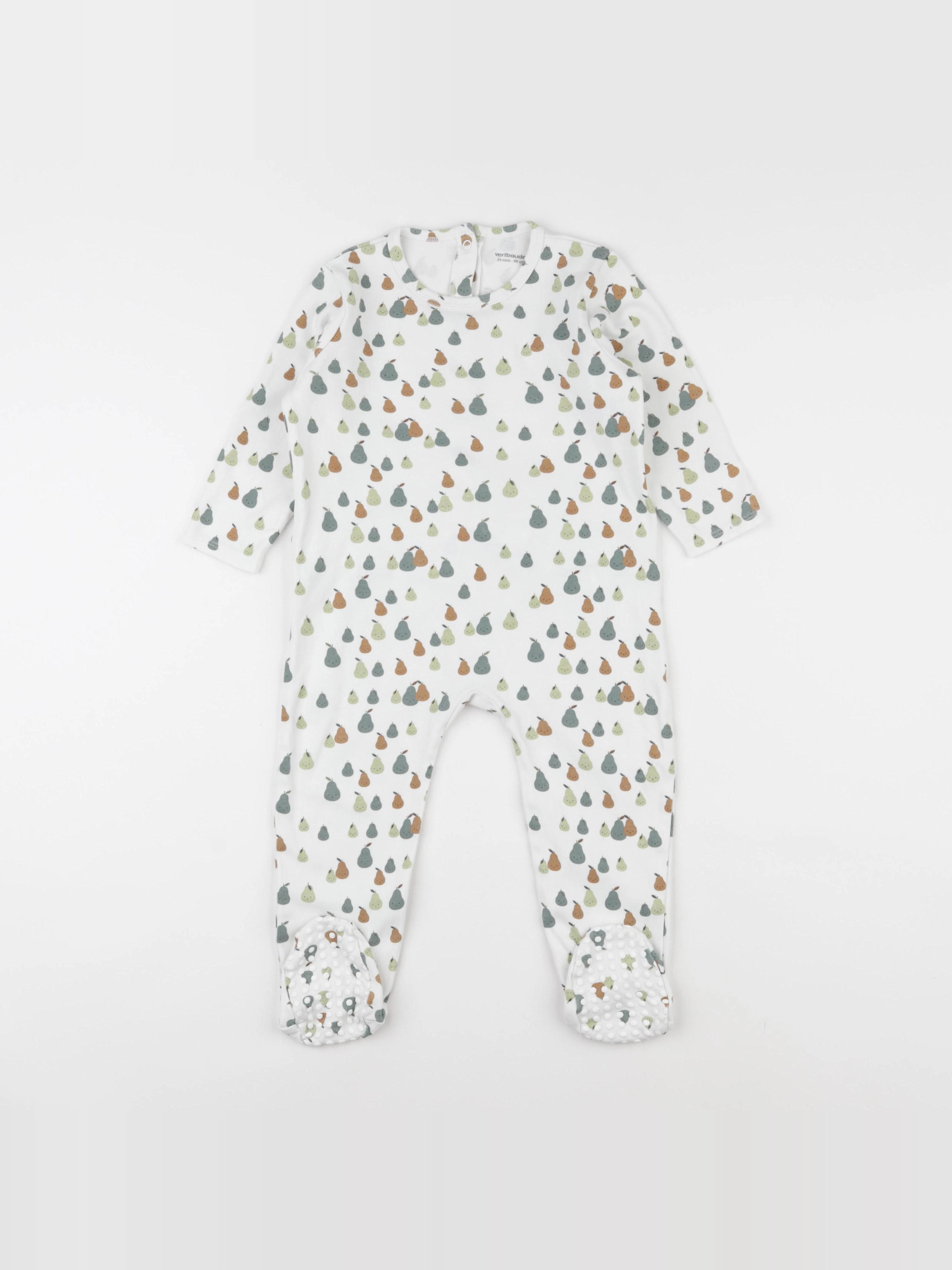 Vertbaudet - pyjama coton blanc - 24 mois