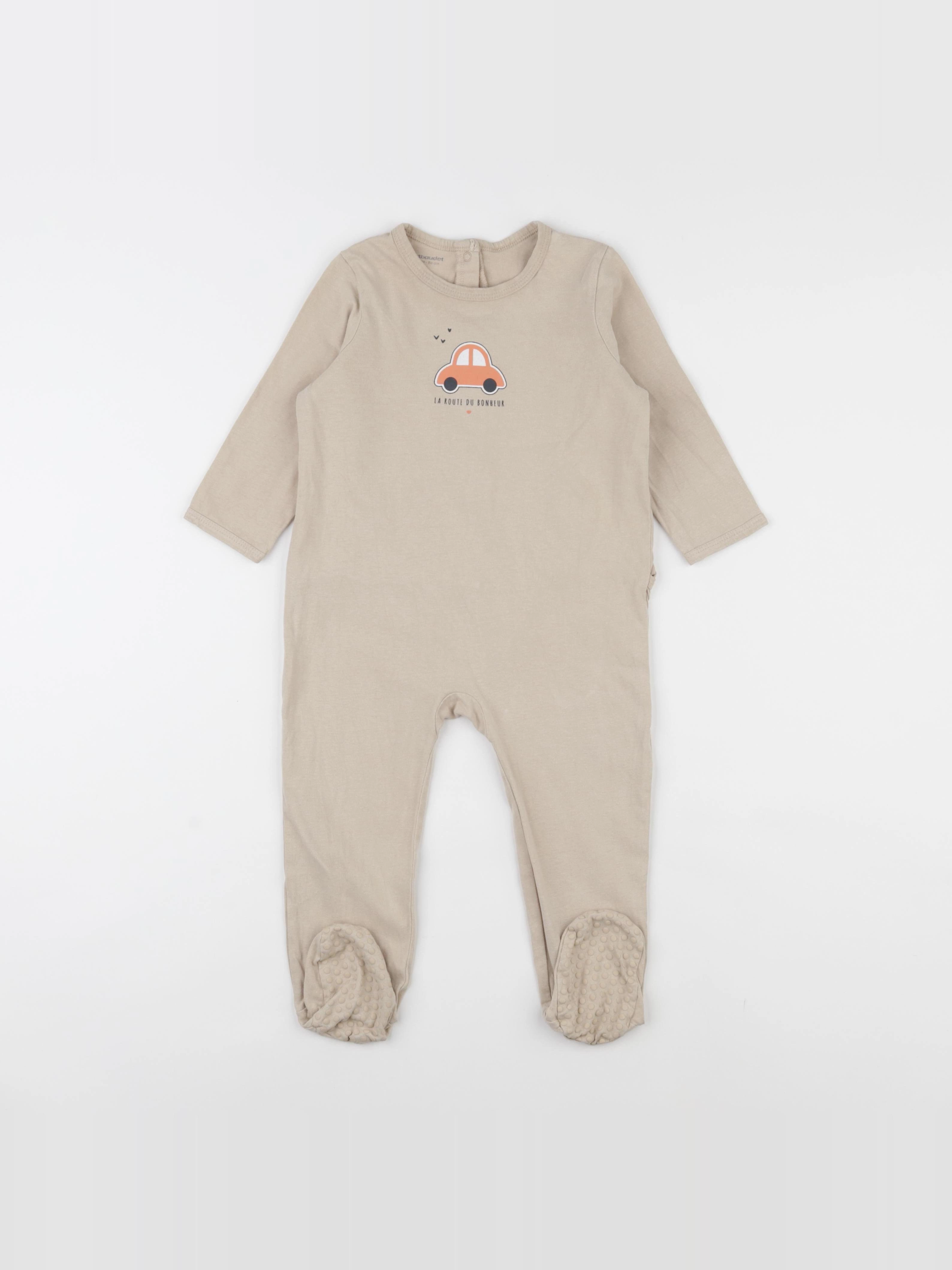 Vertbaudet - pyjama coton beige - 24 mois