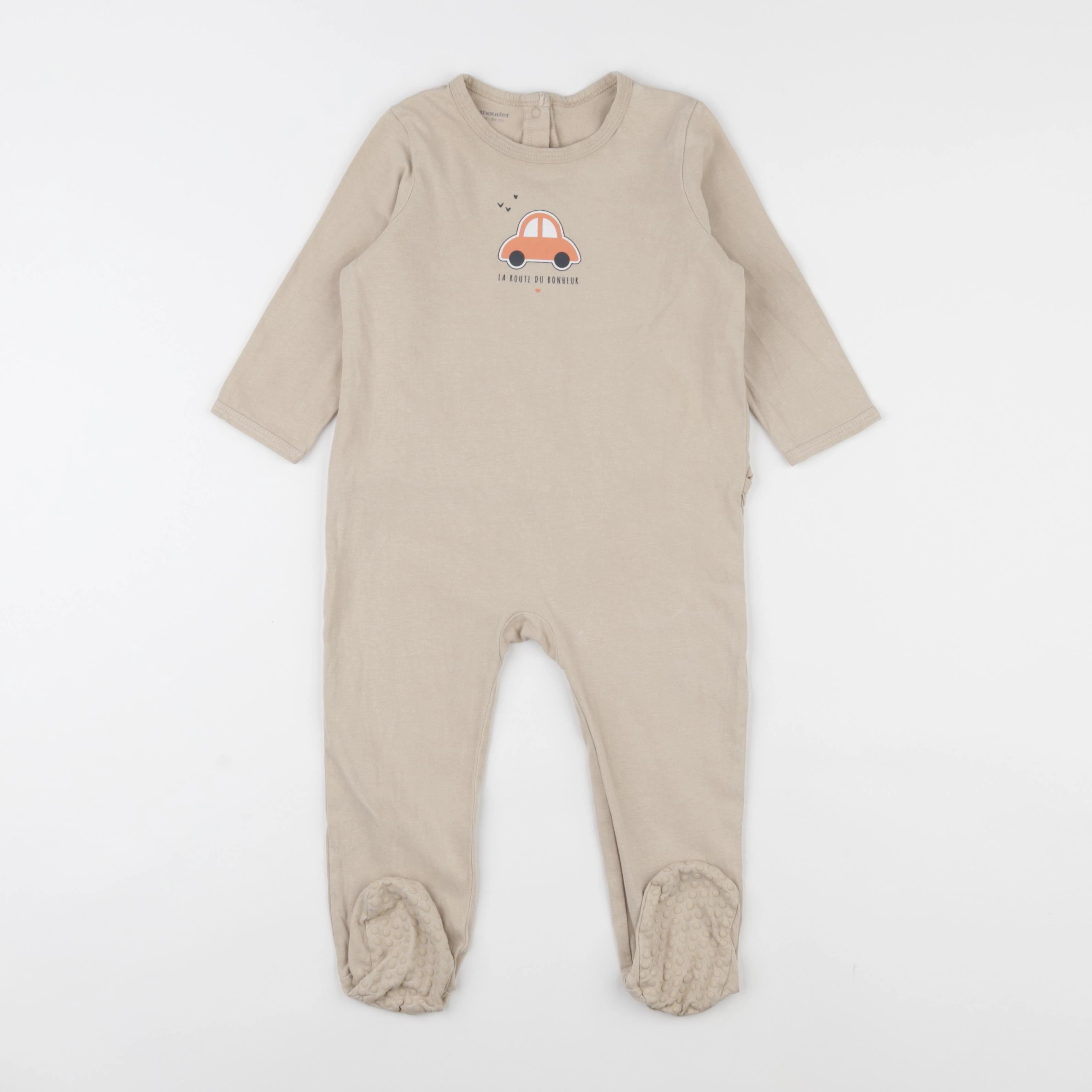 Vertbaudet - pyjama coton beige - 24 mois