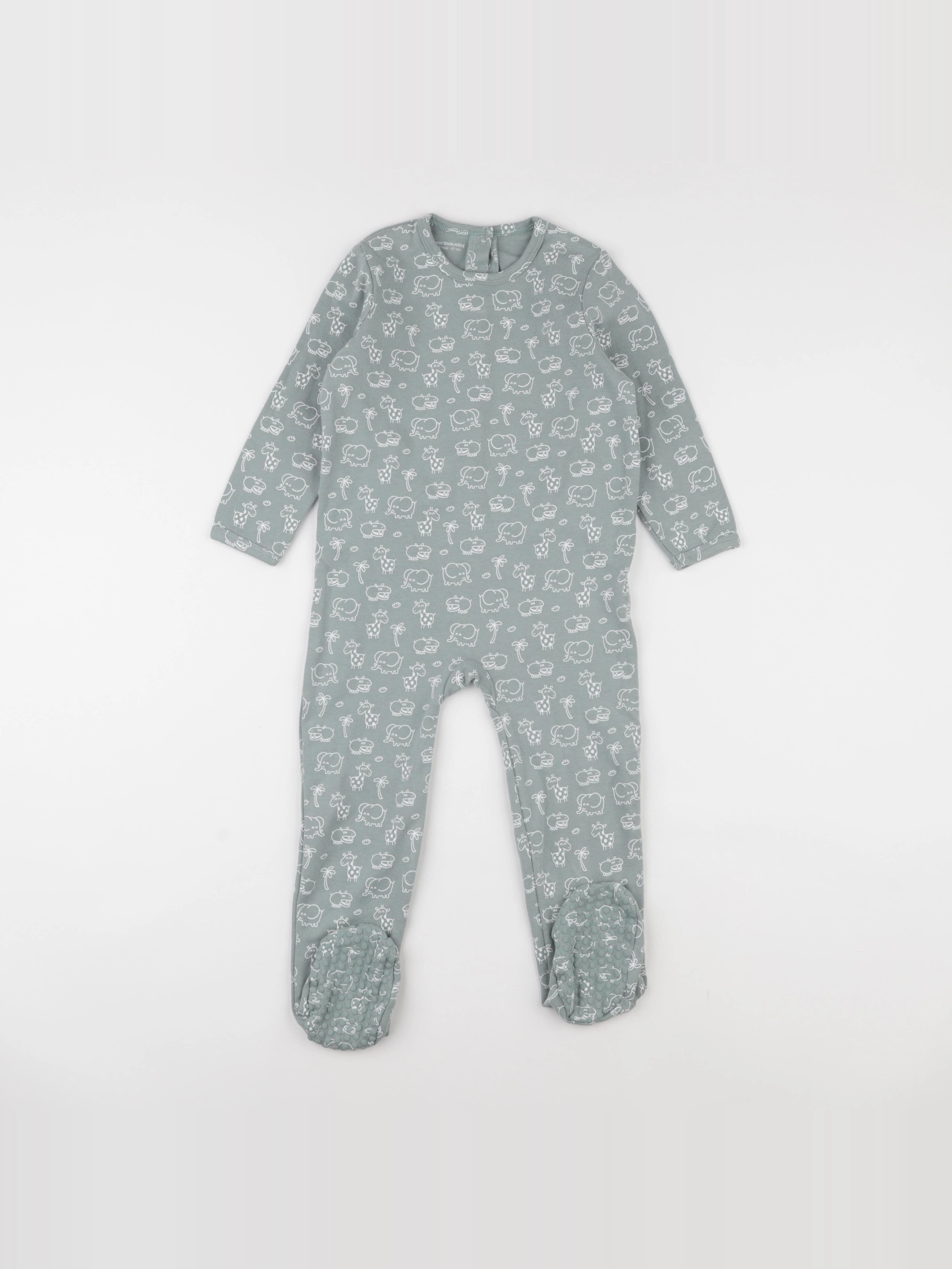 Vertbaudet - pyjama coton vert - 24 mois
