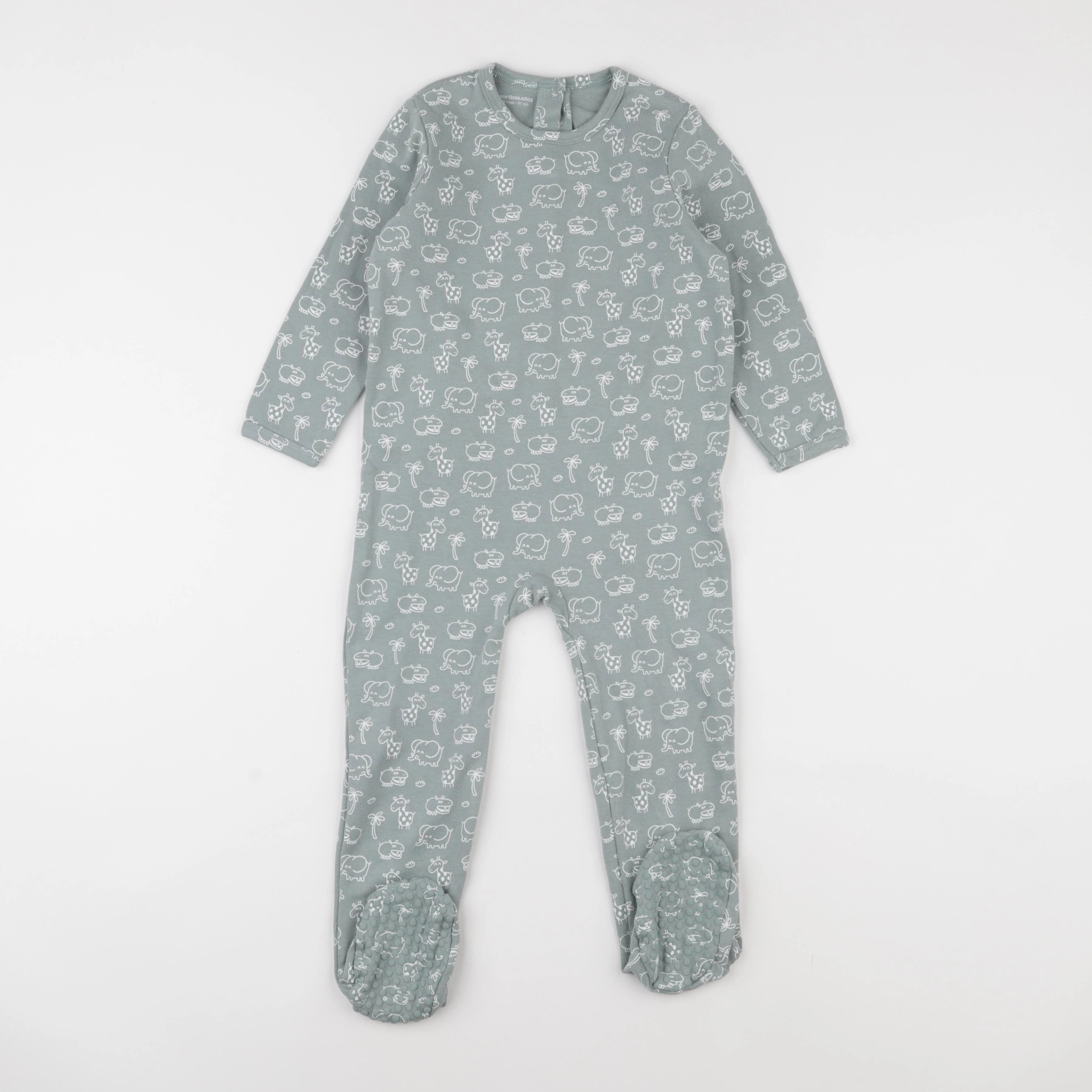 Vertbaudet - pyjama coton vert - 24 mois