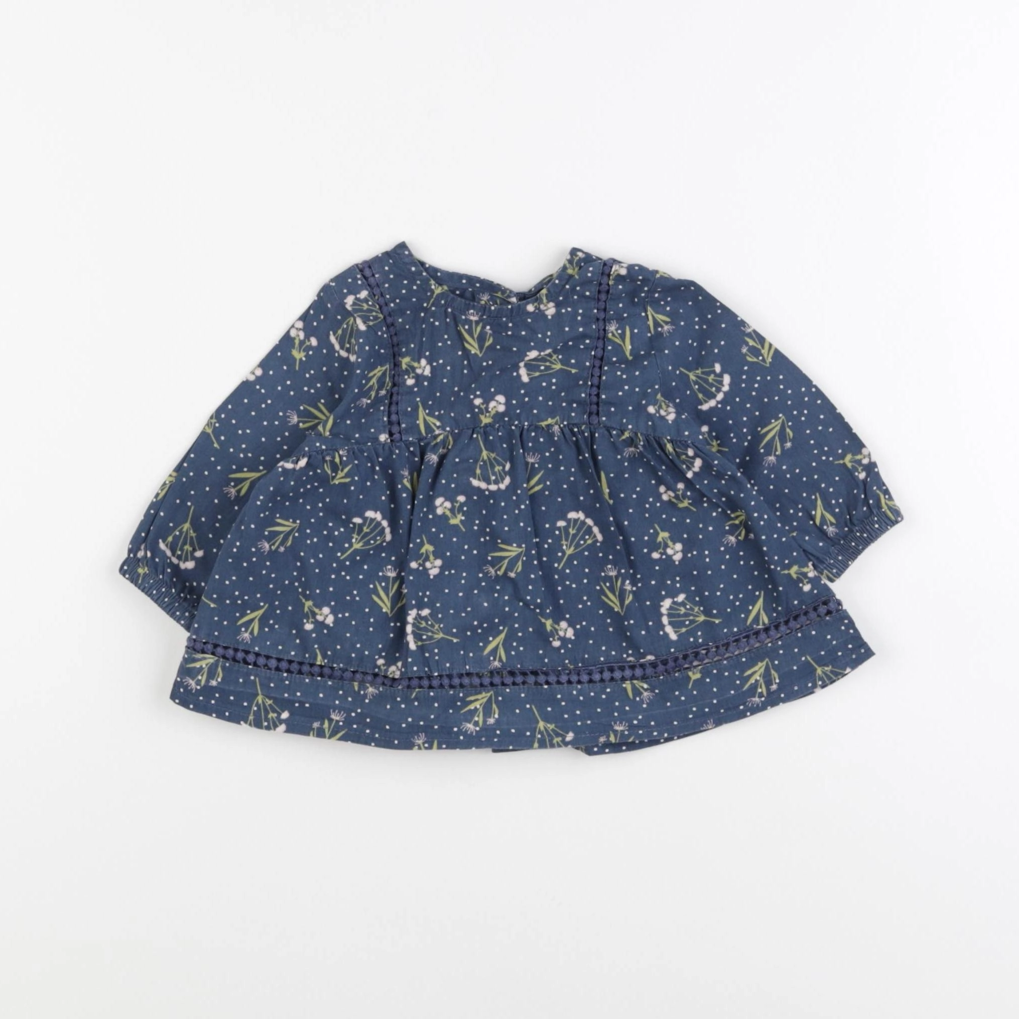 Vertbaudet - blouse bleu - 3 mois