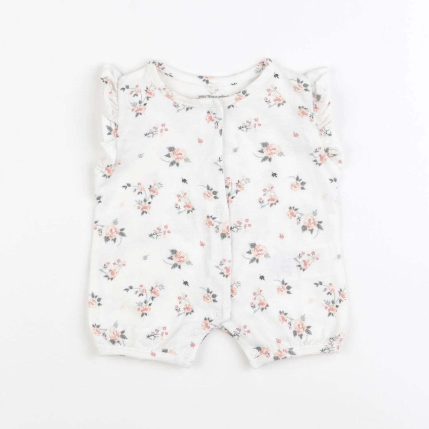 Vertbaudet - pyjama coton beige, orange - 1 mois