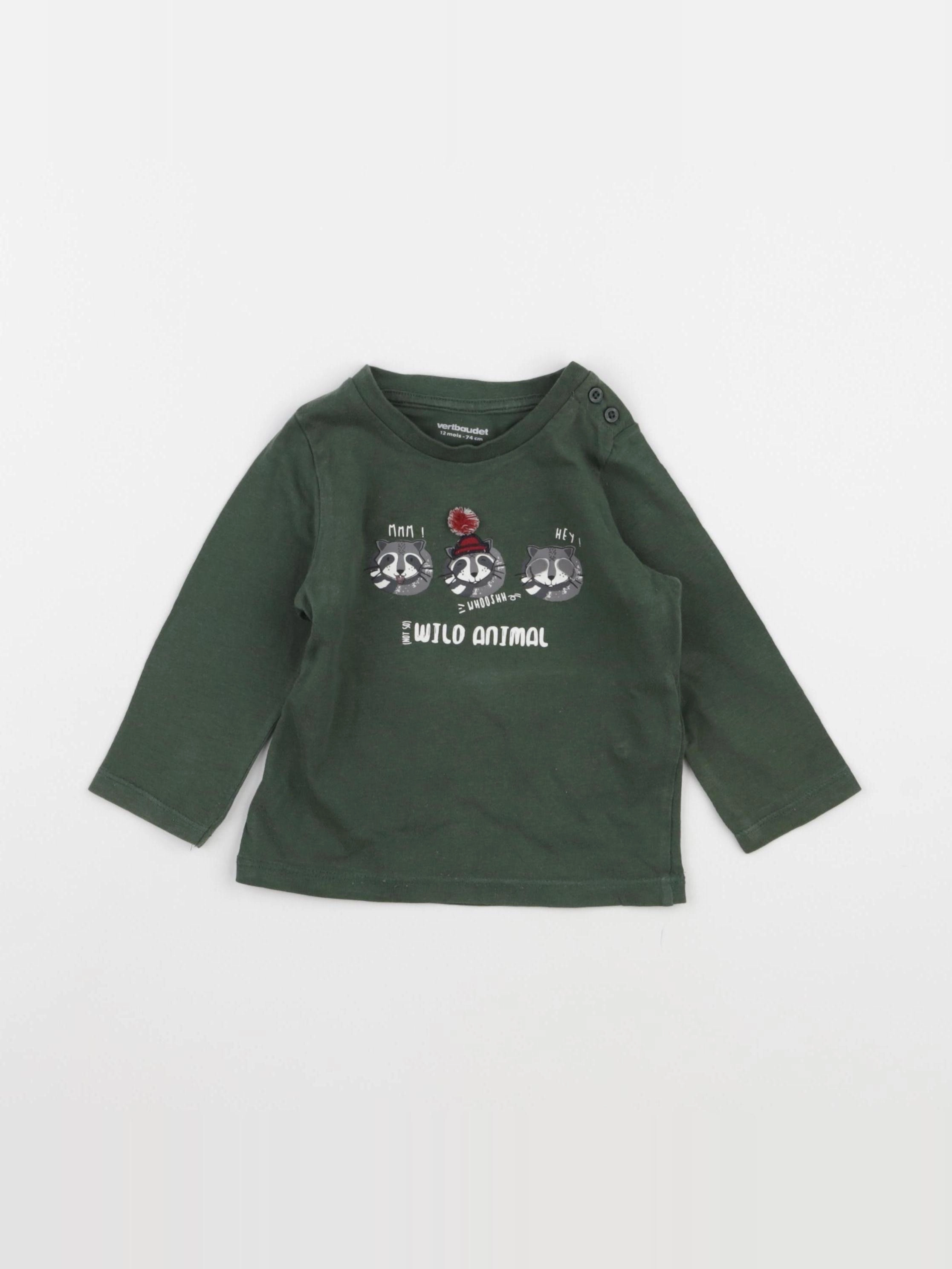Vertbaudet - tee-shirt vert - 12 mois