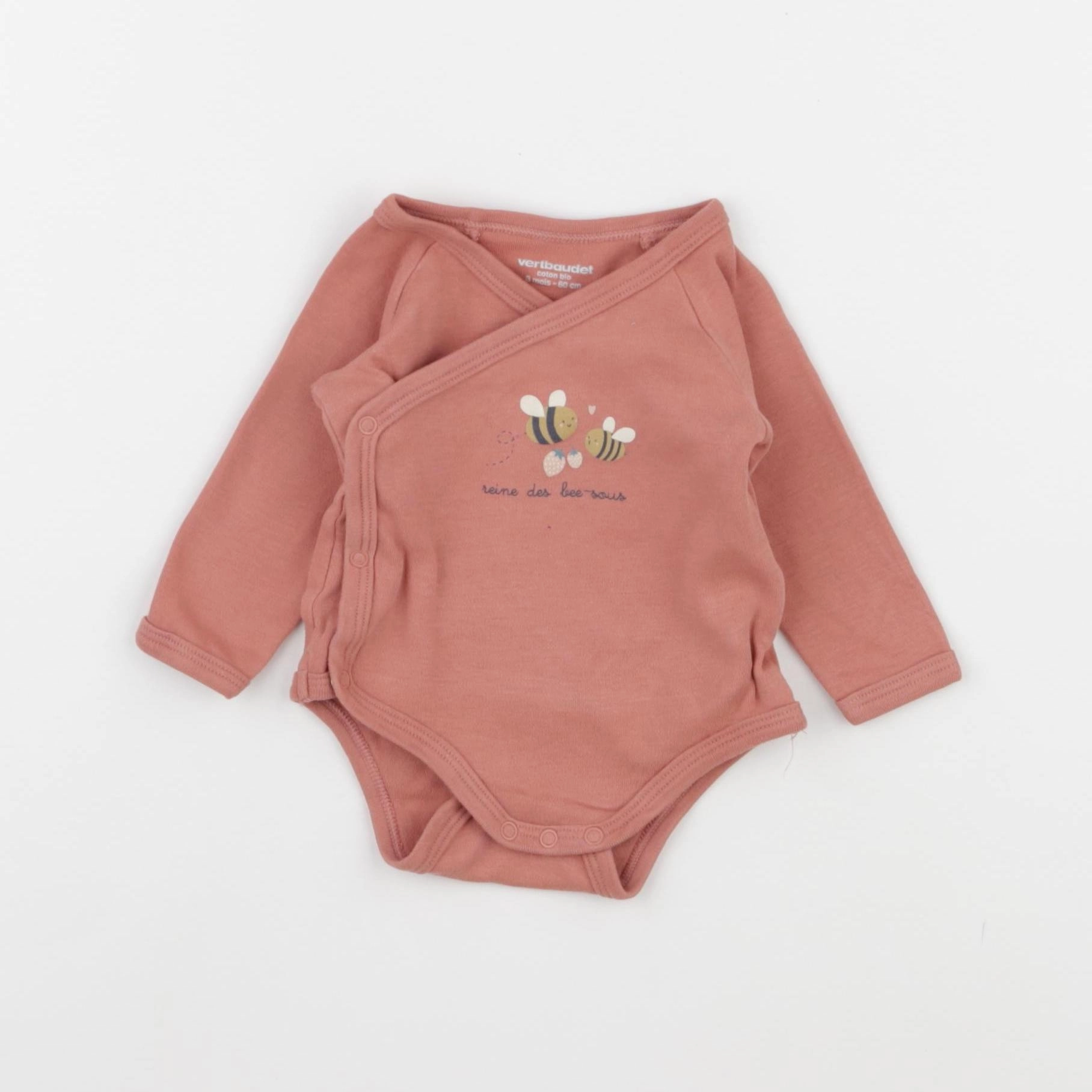 Vertbaudet - body rose - 3 mois