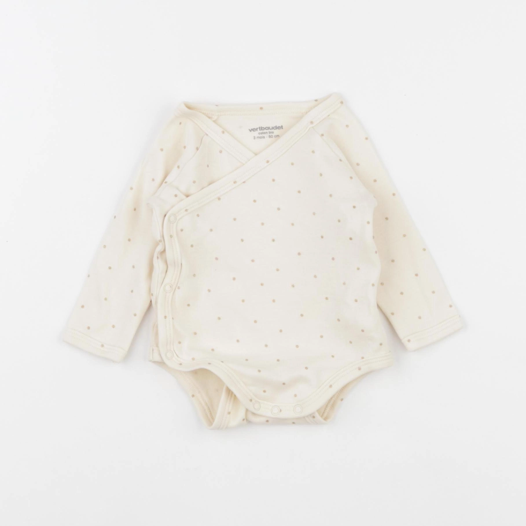 Vertbaudet - body beige - 3 mois