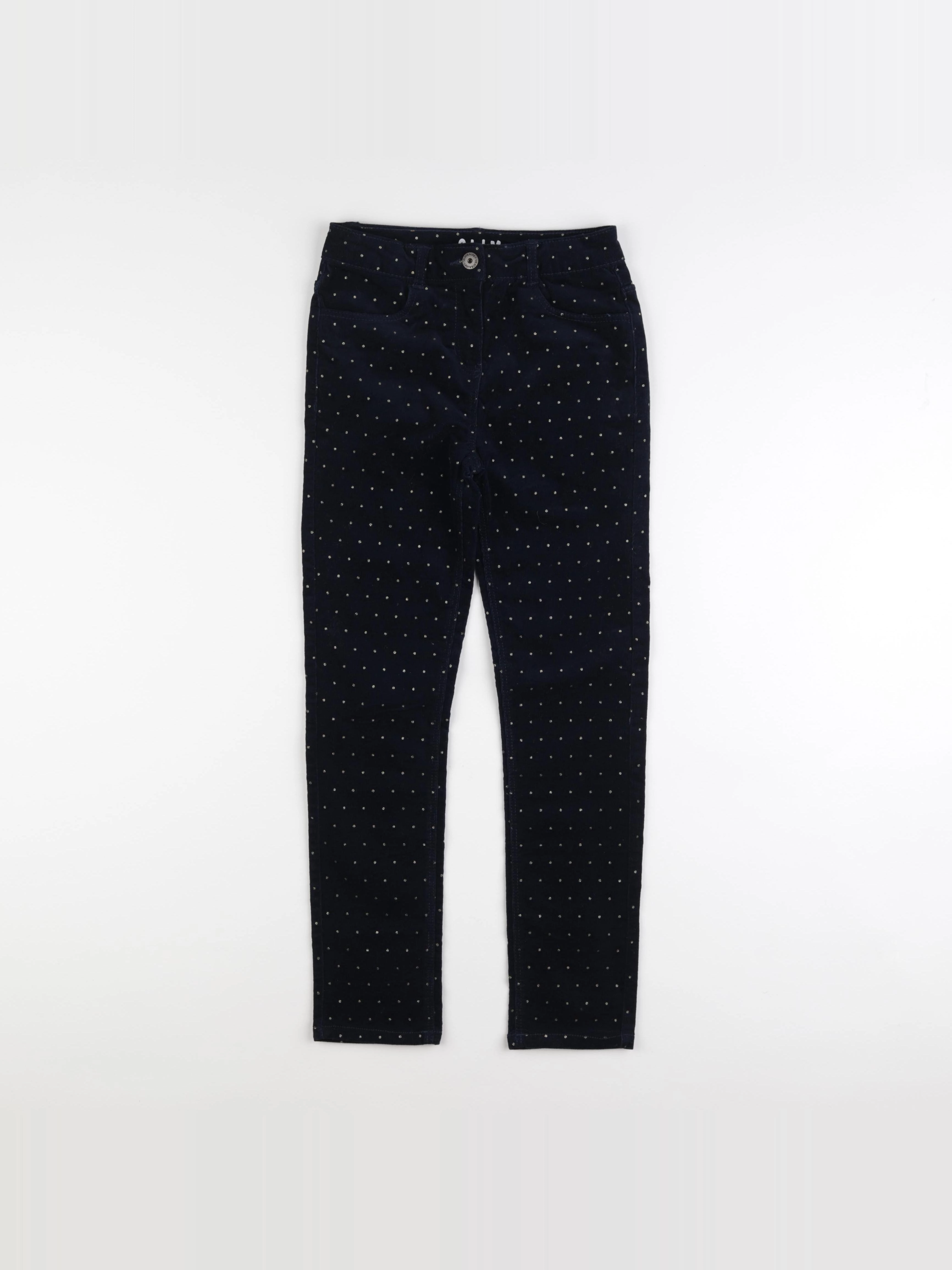 Vertbaudet - pantalon bleu, or - 10 ans