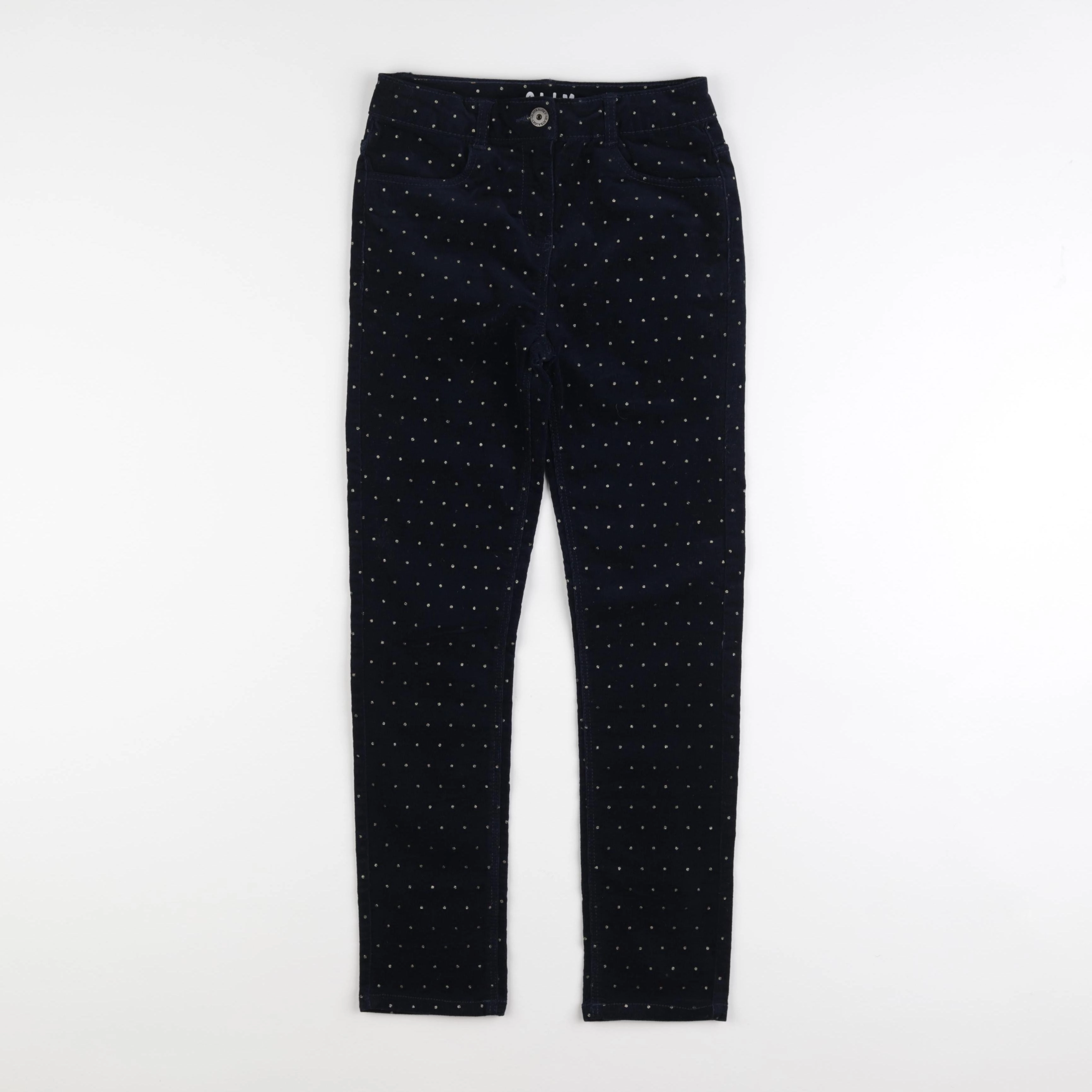 Vertbaudet - pantalon bleu, or - 10 ans