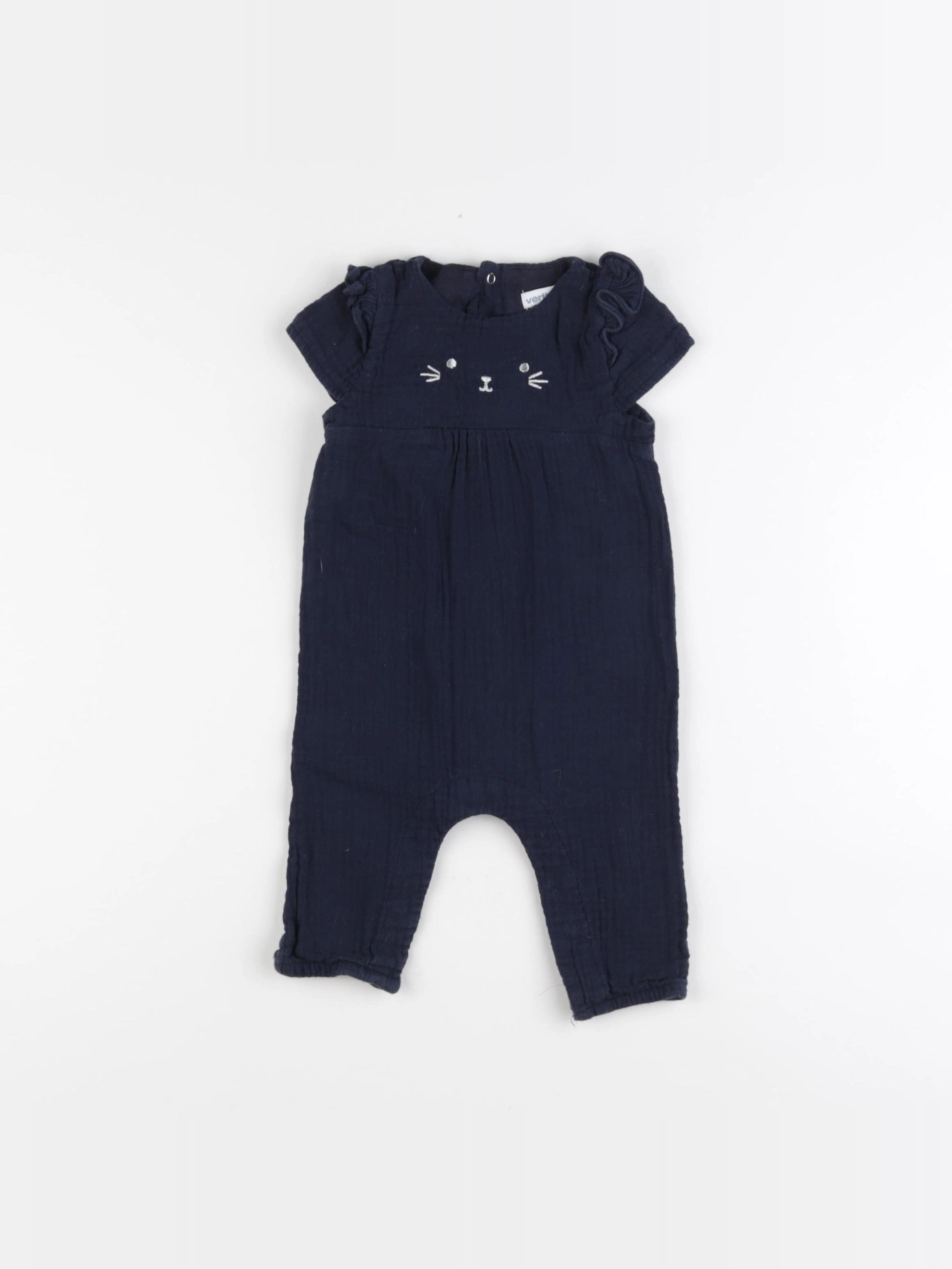 Vertbaudet - combinaison bleu - 6 mois