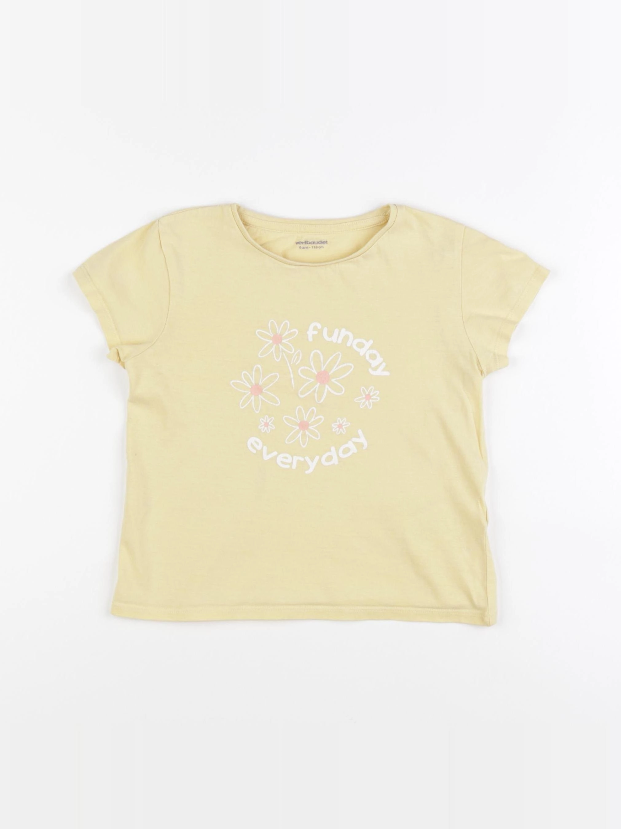 Vertbaudet - tee-shirt jaune - 6 ans