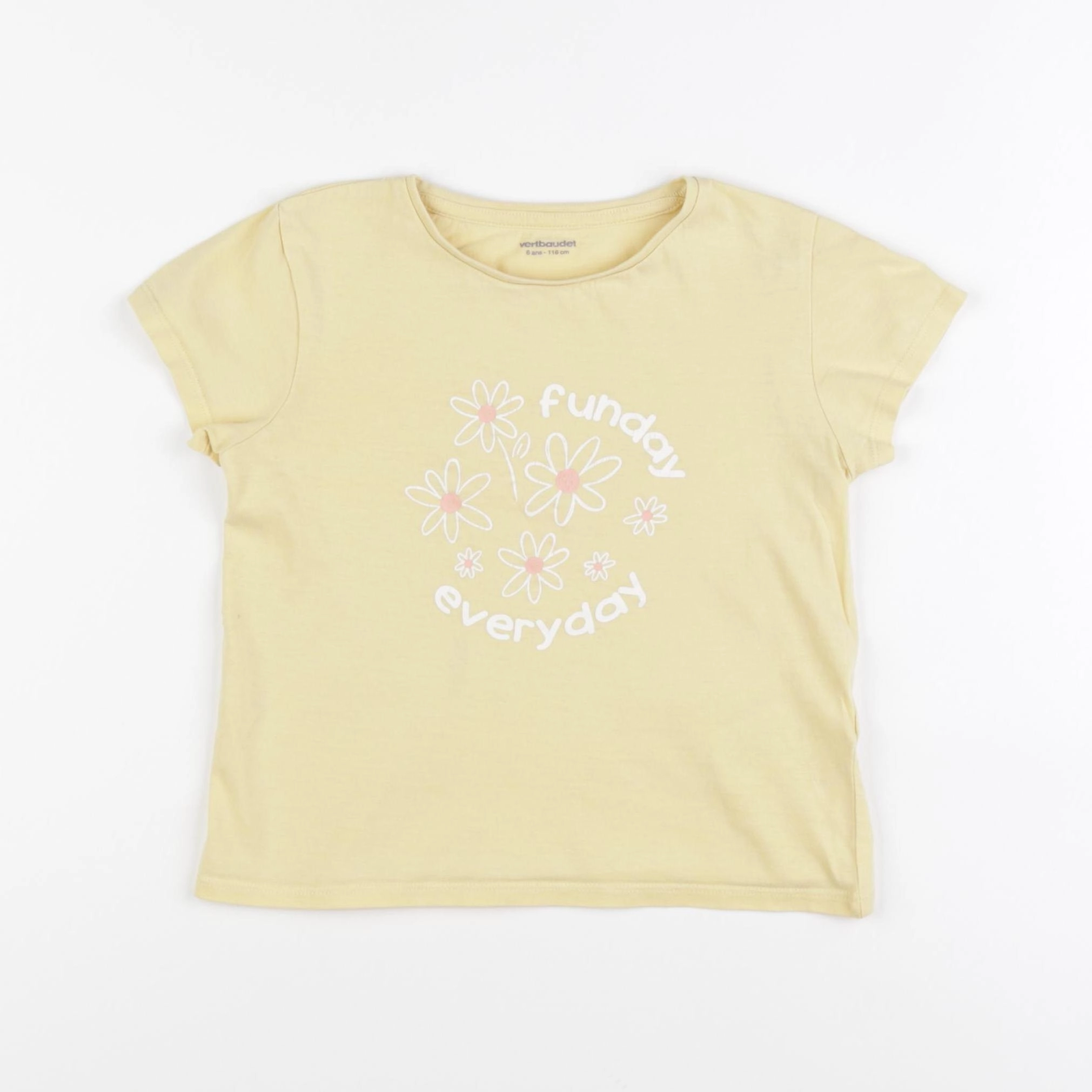 Vertbaudet - tee-shirt jaune - 6 ans
