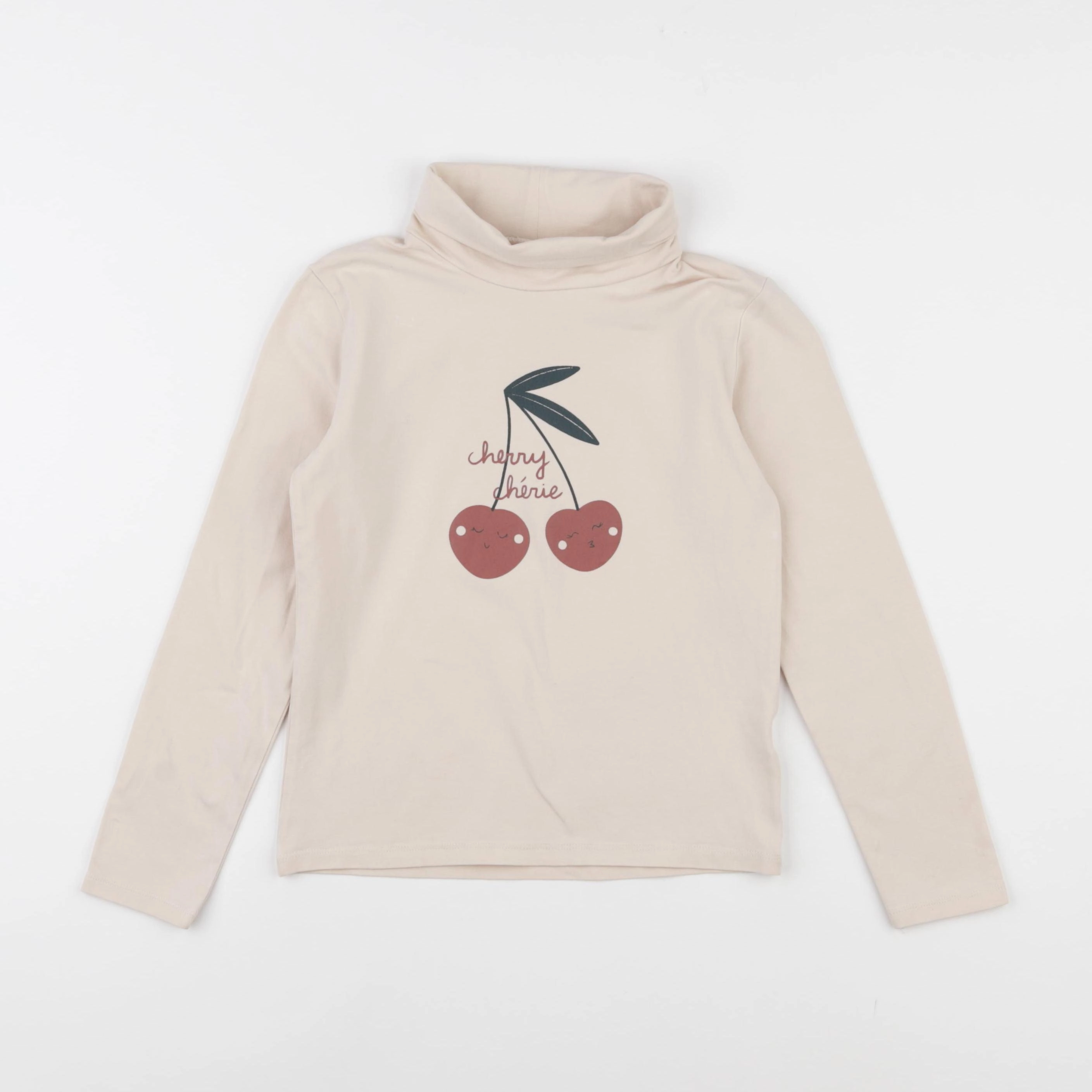 Vertbaudet - sous-pull beige - 8 ans