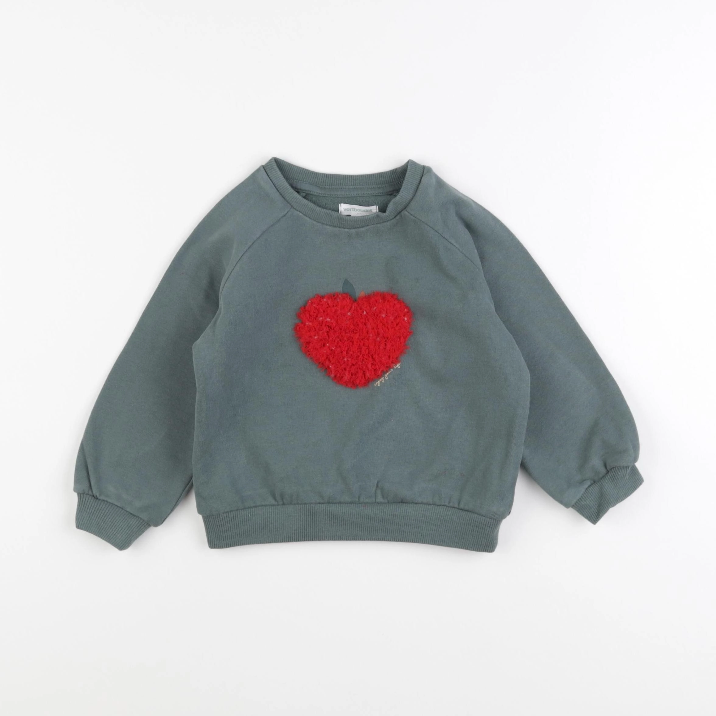 Vertbaudet - sweat vert - 3 ans