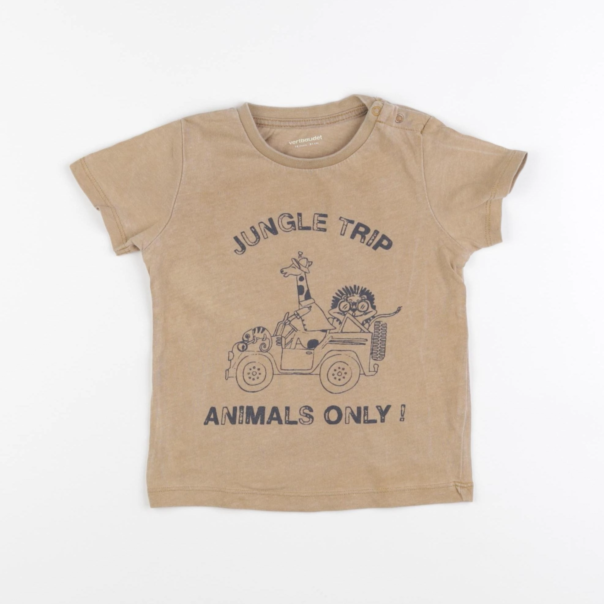 Vertbaudet - tee-shirt marron - 18 mois