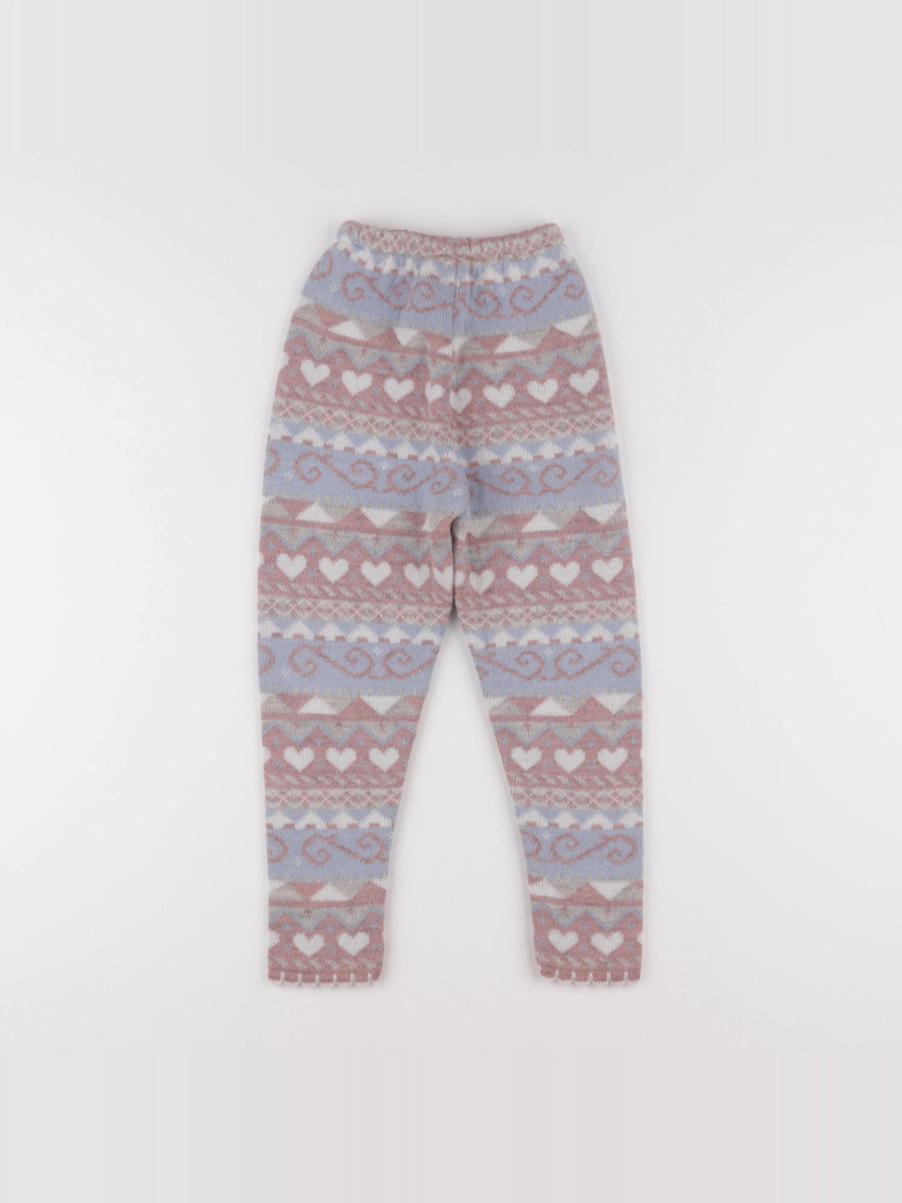 Vintage - legging bleu, rose - 6 ans