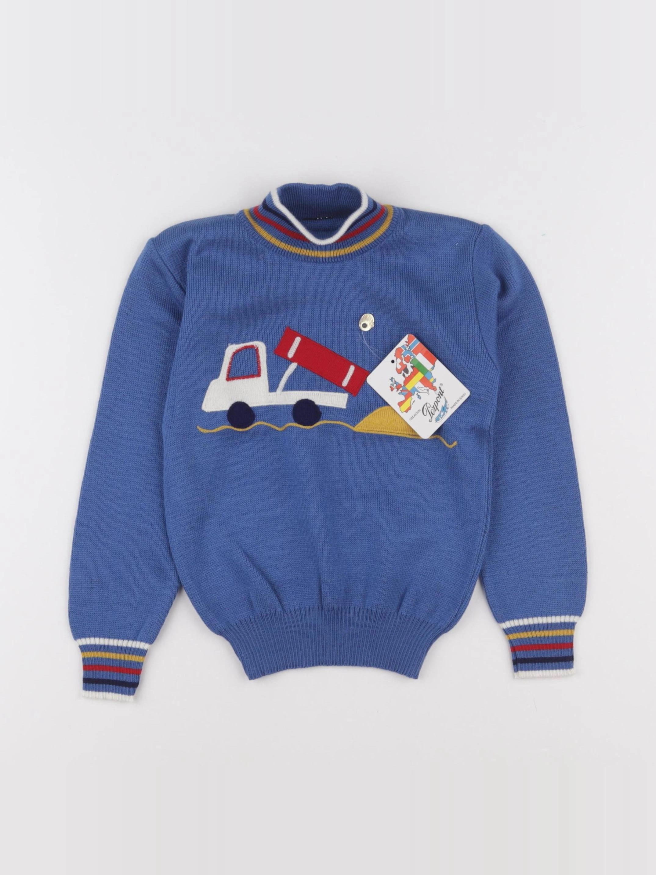 Vintage - pull bleu - 5 ans