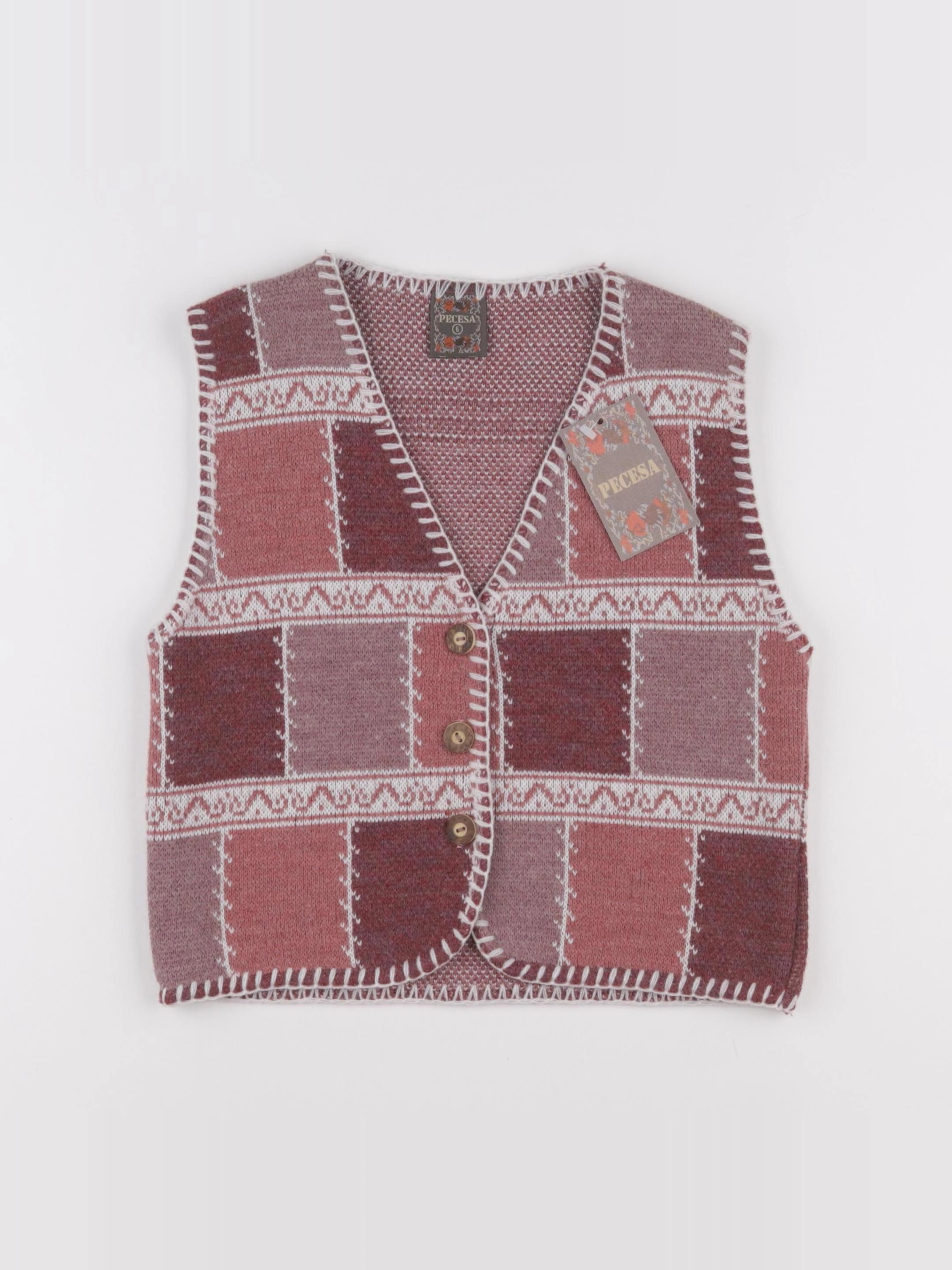 Vintage - pull rose - 6 ans