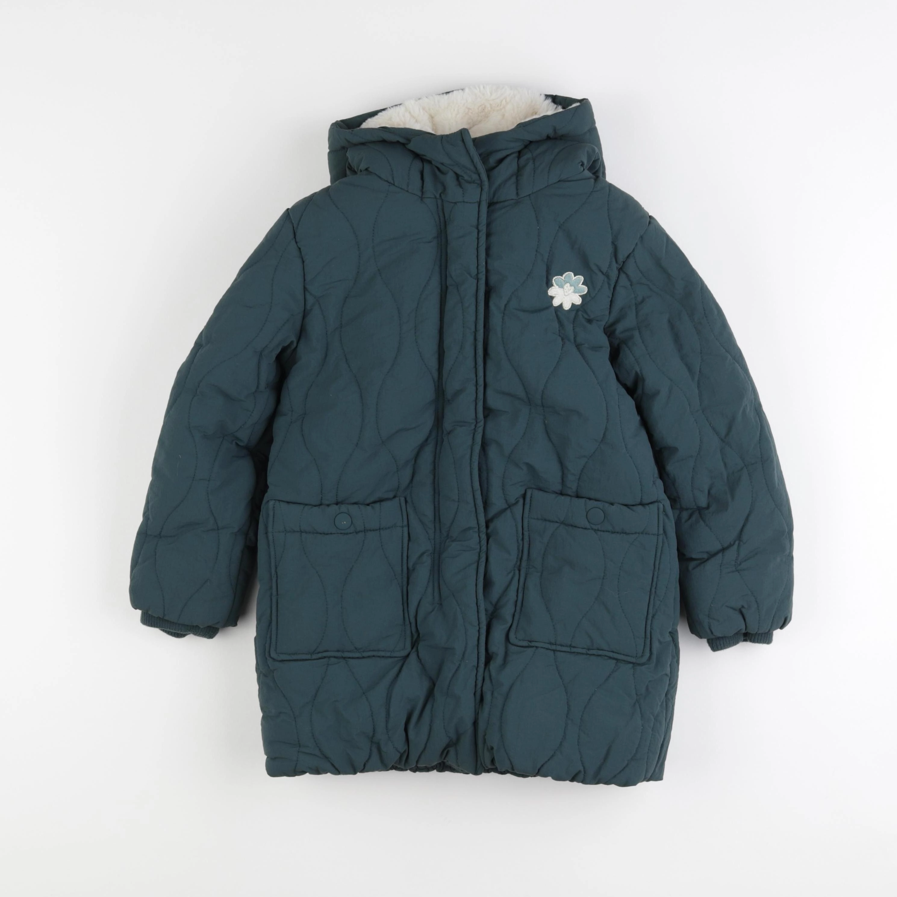 Vertbaudet - parka vert - 6 ans