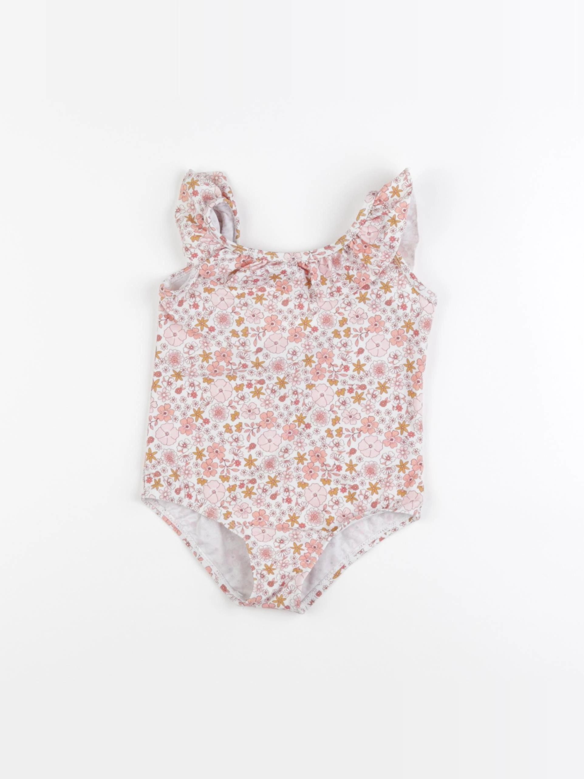 Vertbaudet - maillot de bain blanc, orange - 36 mois