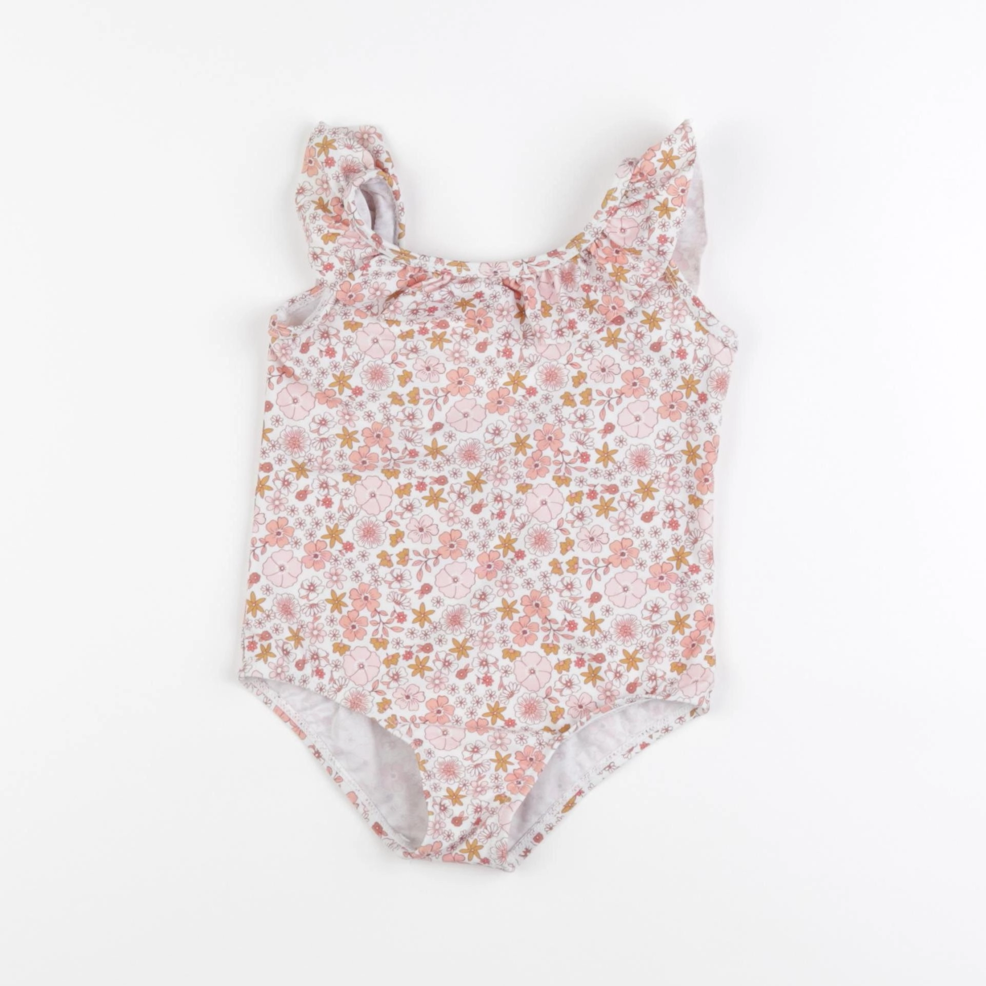 Vertbaudet - maillot de bain blanc, orange - 36 mois
