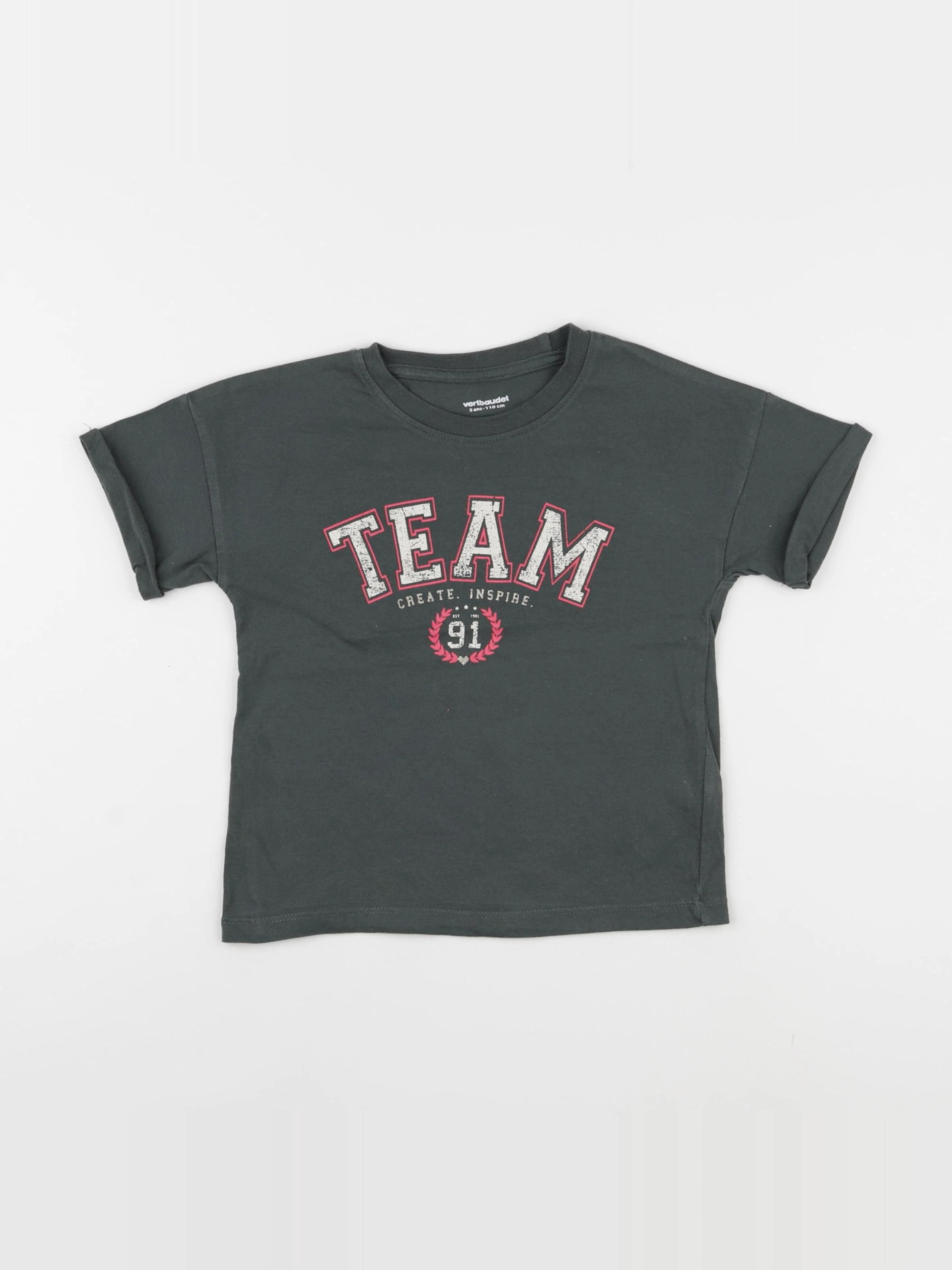 Vertbaudet - tee-shirt vert - 5 ans