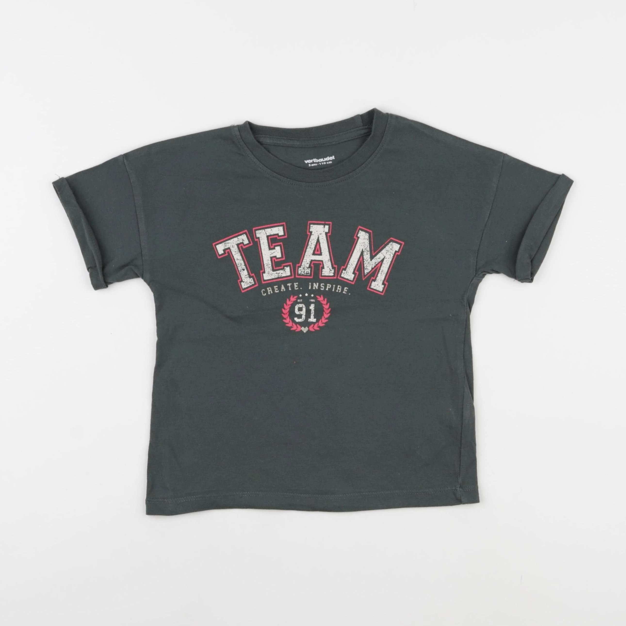 Vertbaudet - tee-shirt vert - 5 ans