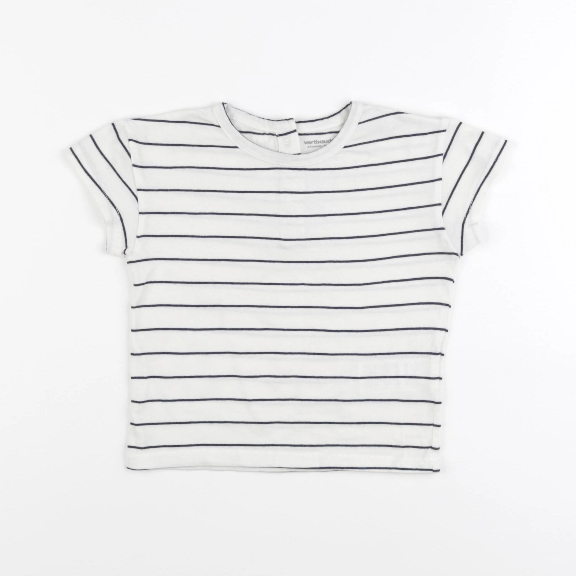 Vertbaudet - tee-shirt blanc, bleu - 24 mois