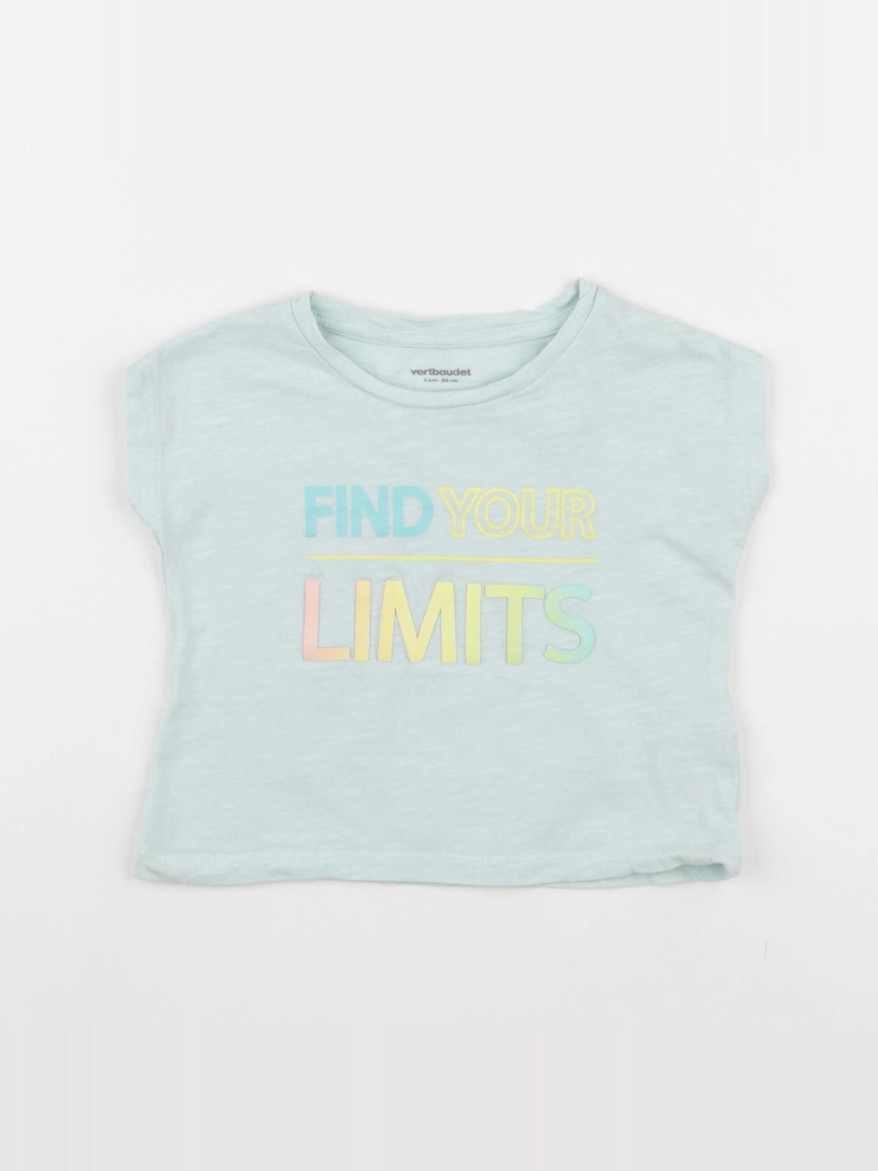 Vertbaudet - tee-shirt bleu - 2 ans