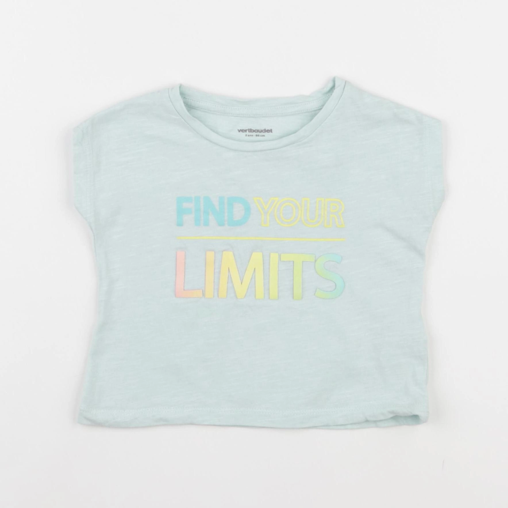 Vertbaudet - tee-shirt bleu - 2 ans
