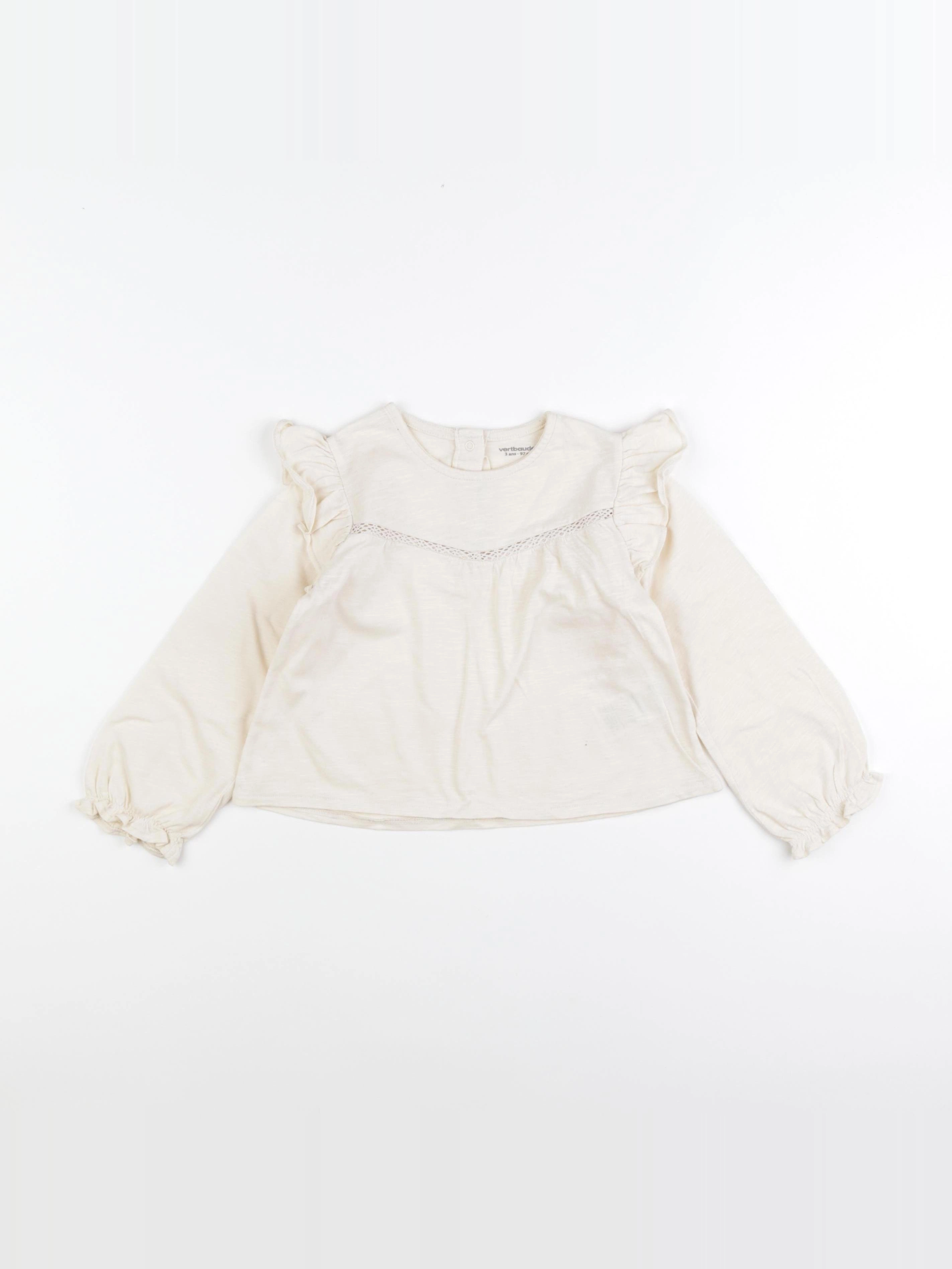 Vertbaudet - tee-shirt beige - 3 ans