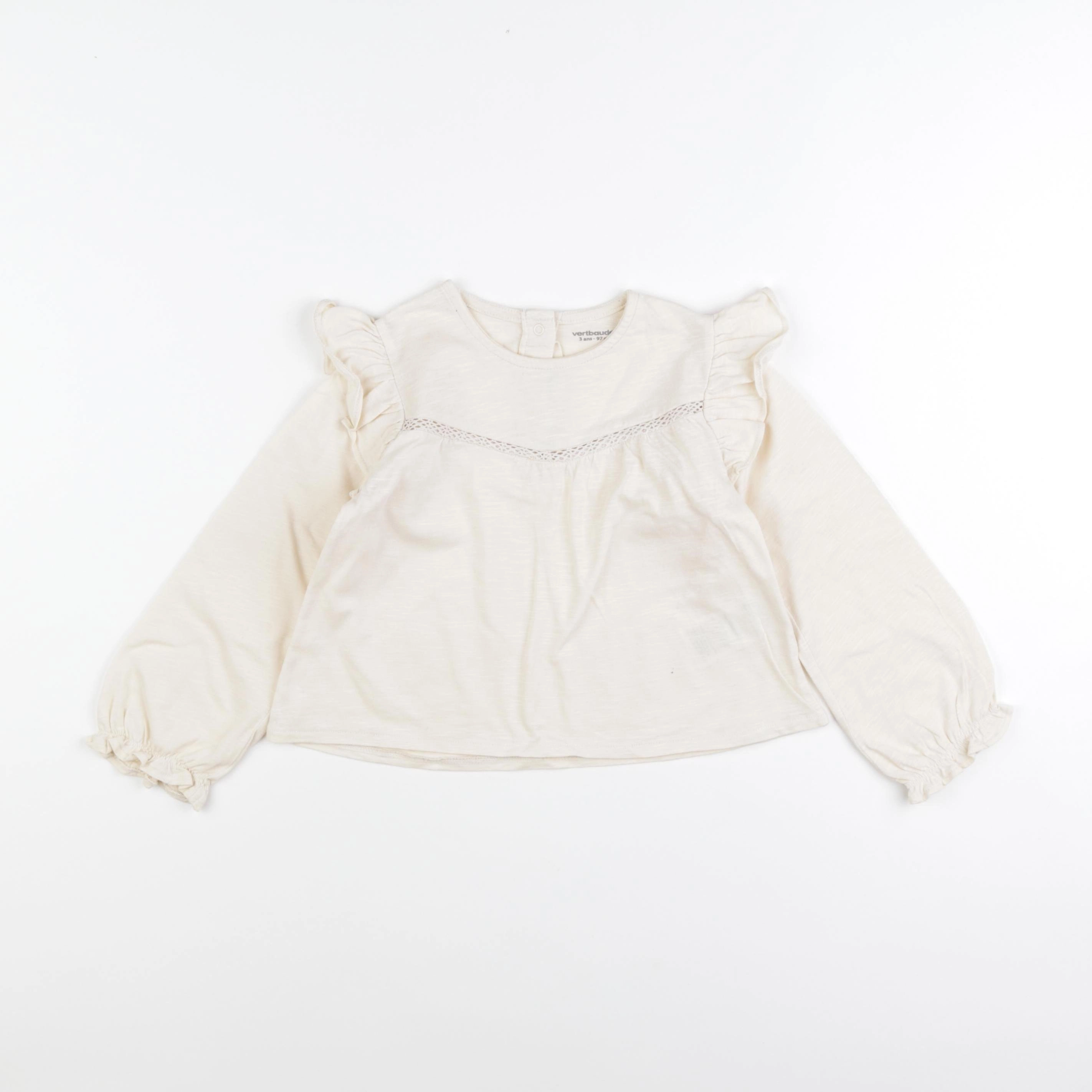 Vertbaudet - tee-shirt beige - 3 ans