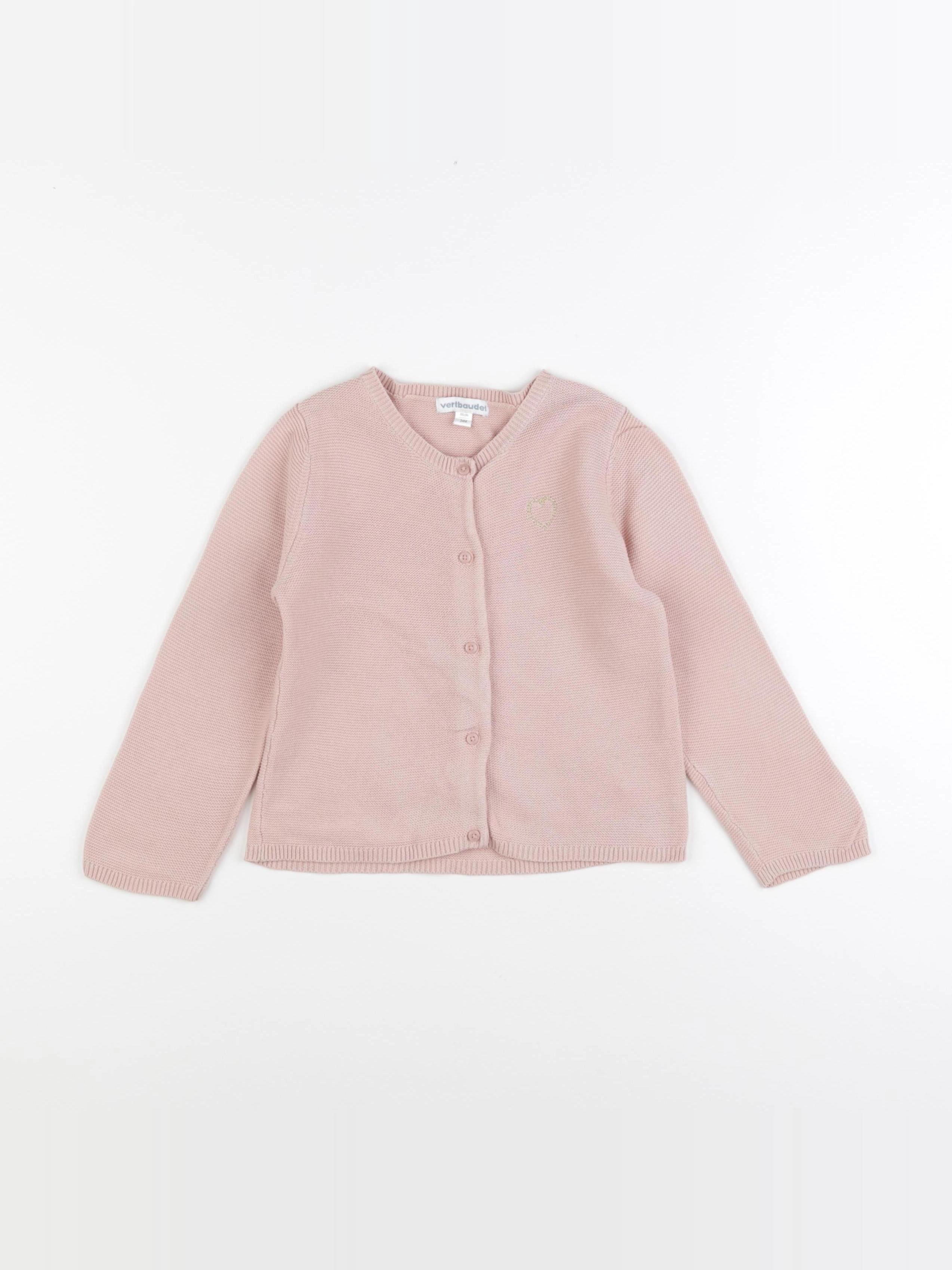 Vertbaudet - gilet rose - 24 mois