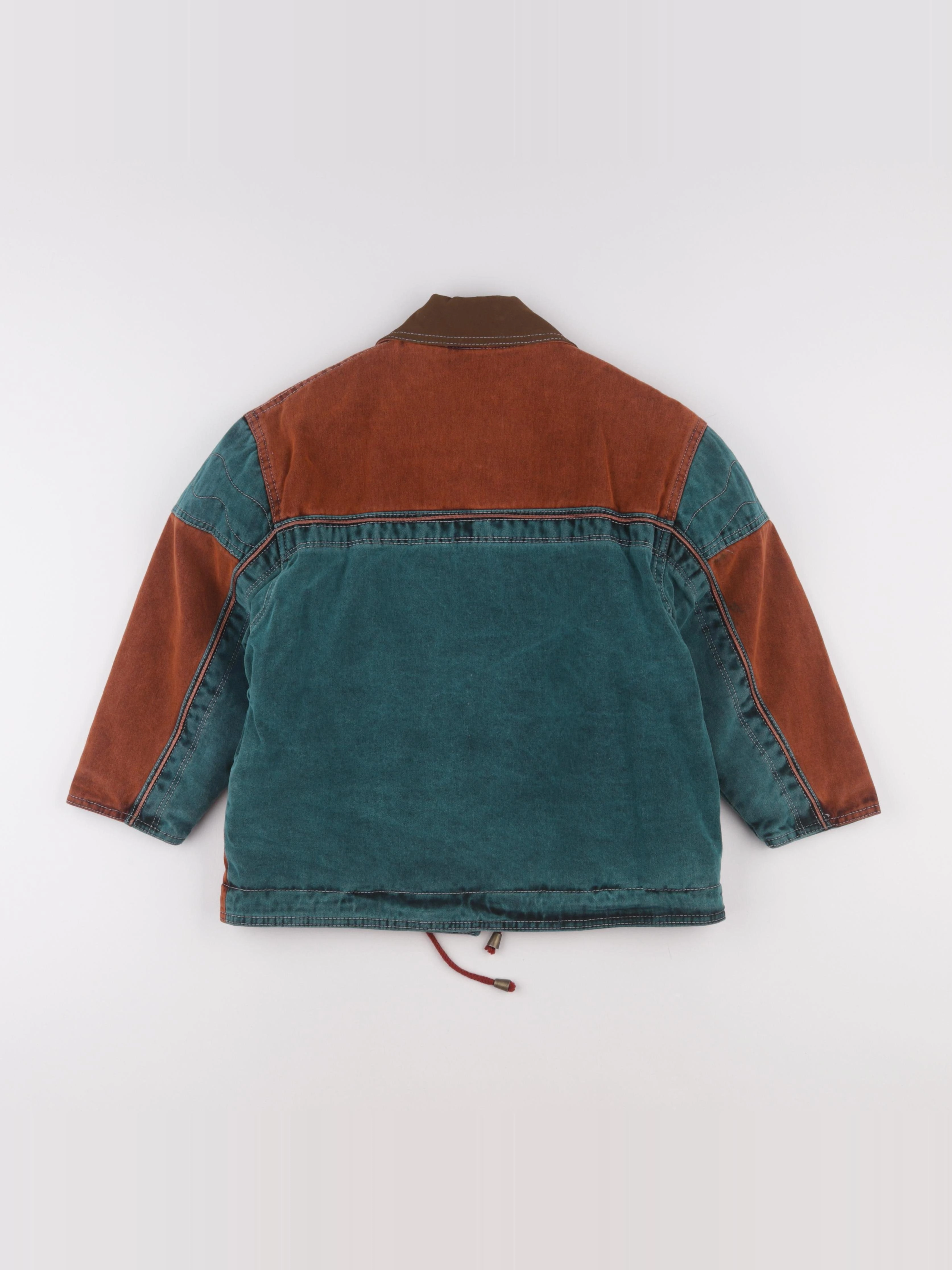Vintage - veste doublé marron, vert - 6 ans