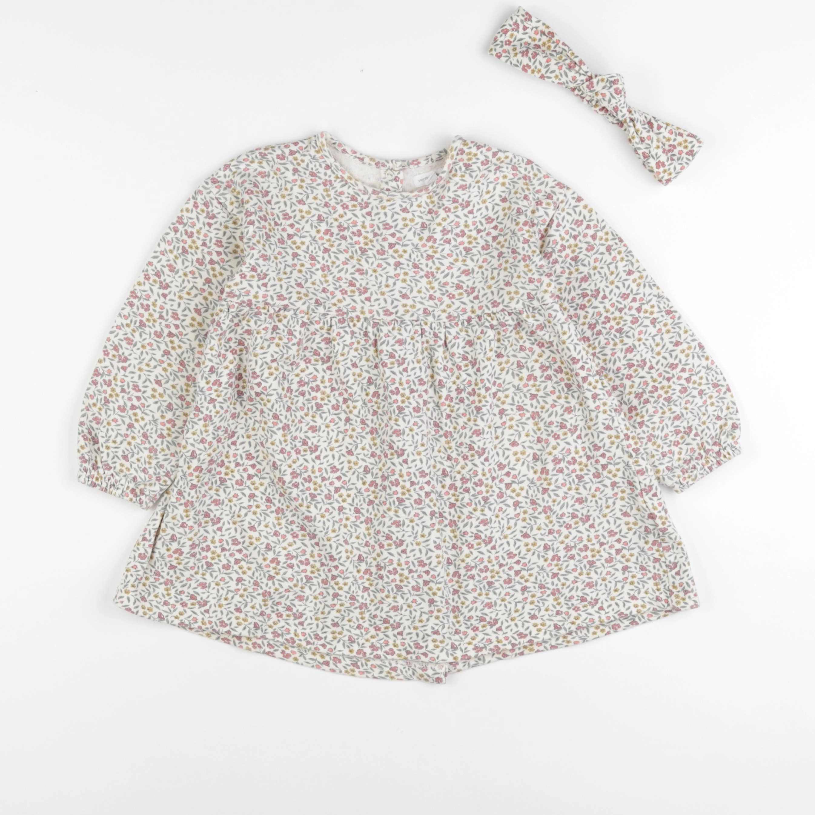 Vertbaudet - robe vert, beige - 36 mois
