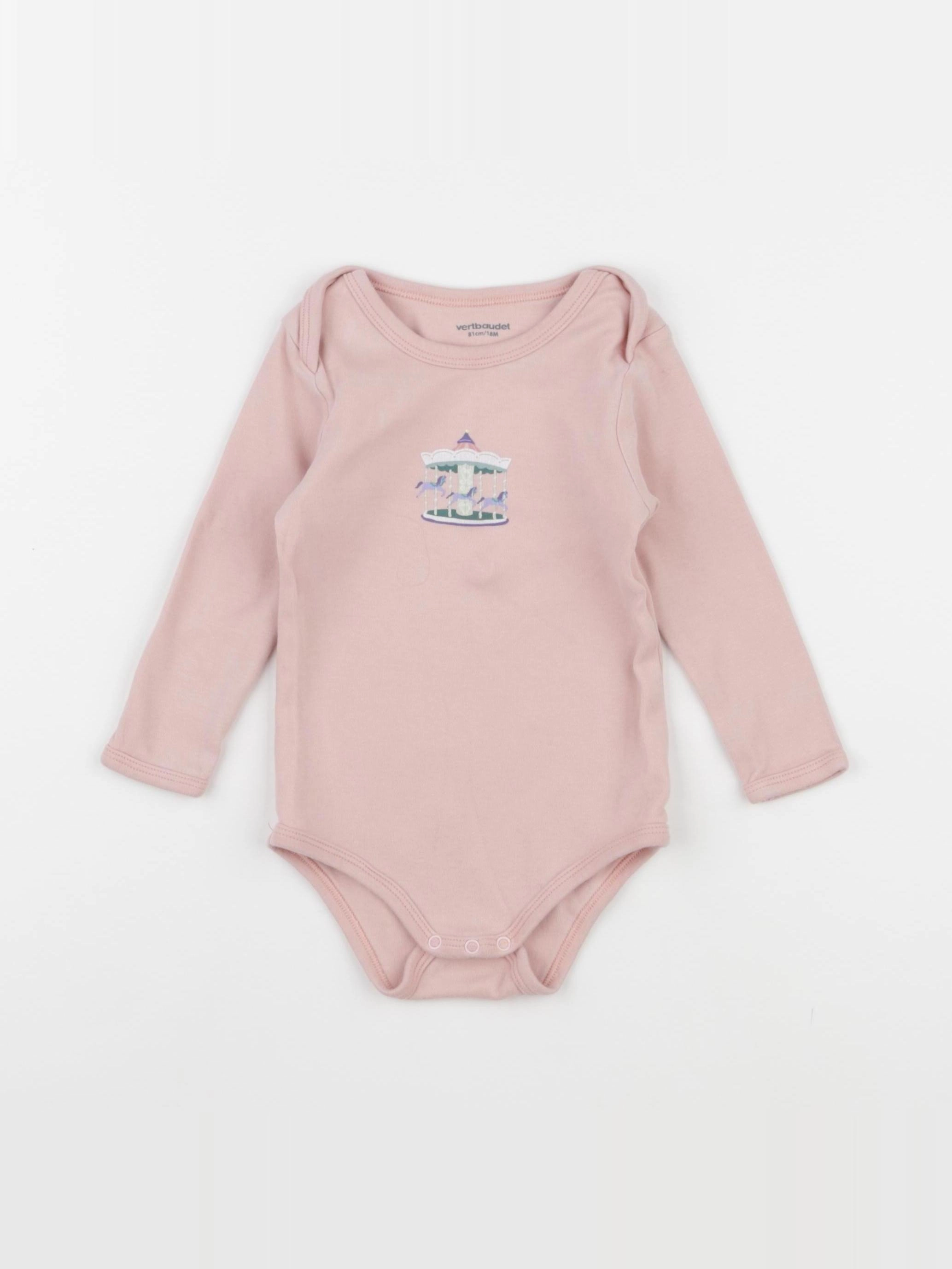 Vertbaudet - body rose - 18 mois