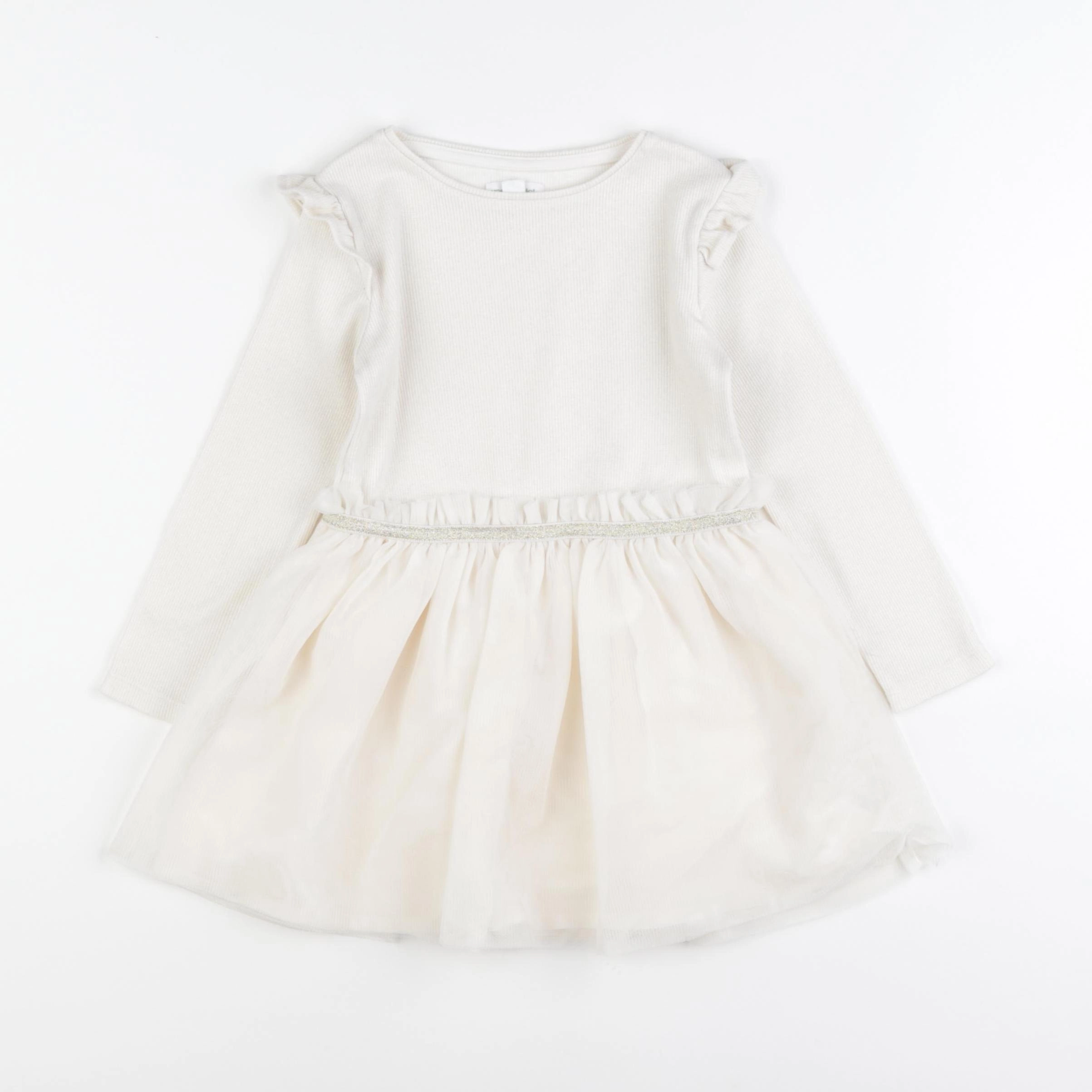 Vertbaudet - robe beige, or - 3 ans
