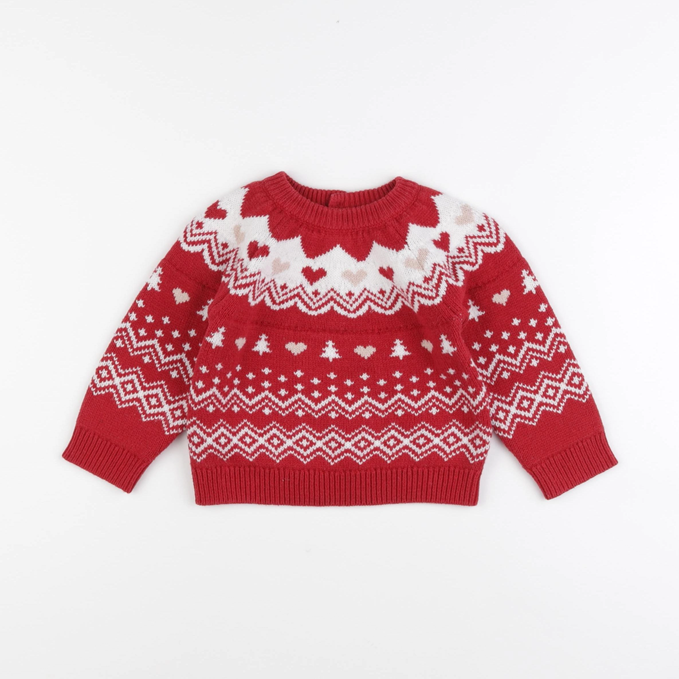 Vertbaudet - pull rouge - 18 mois