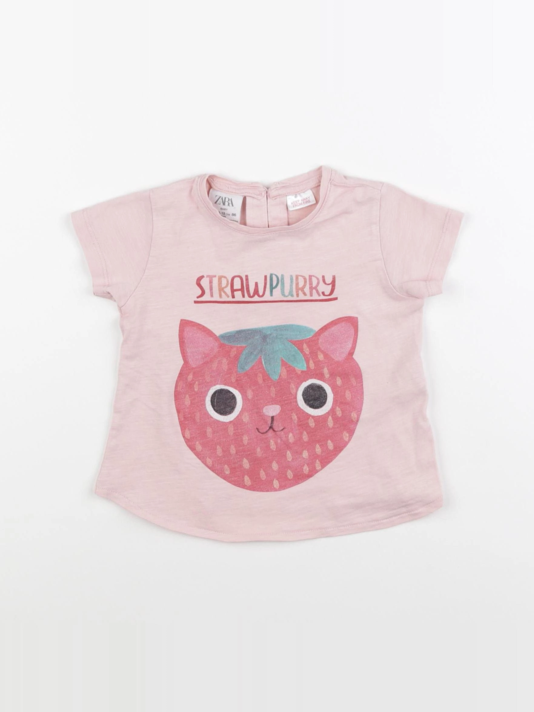 Zara - tee-shirt rose - 12/18 mois