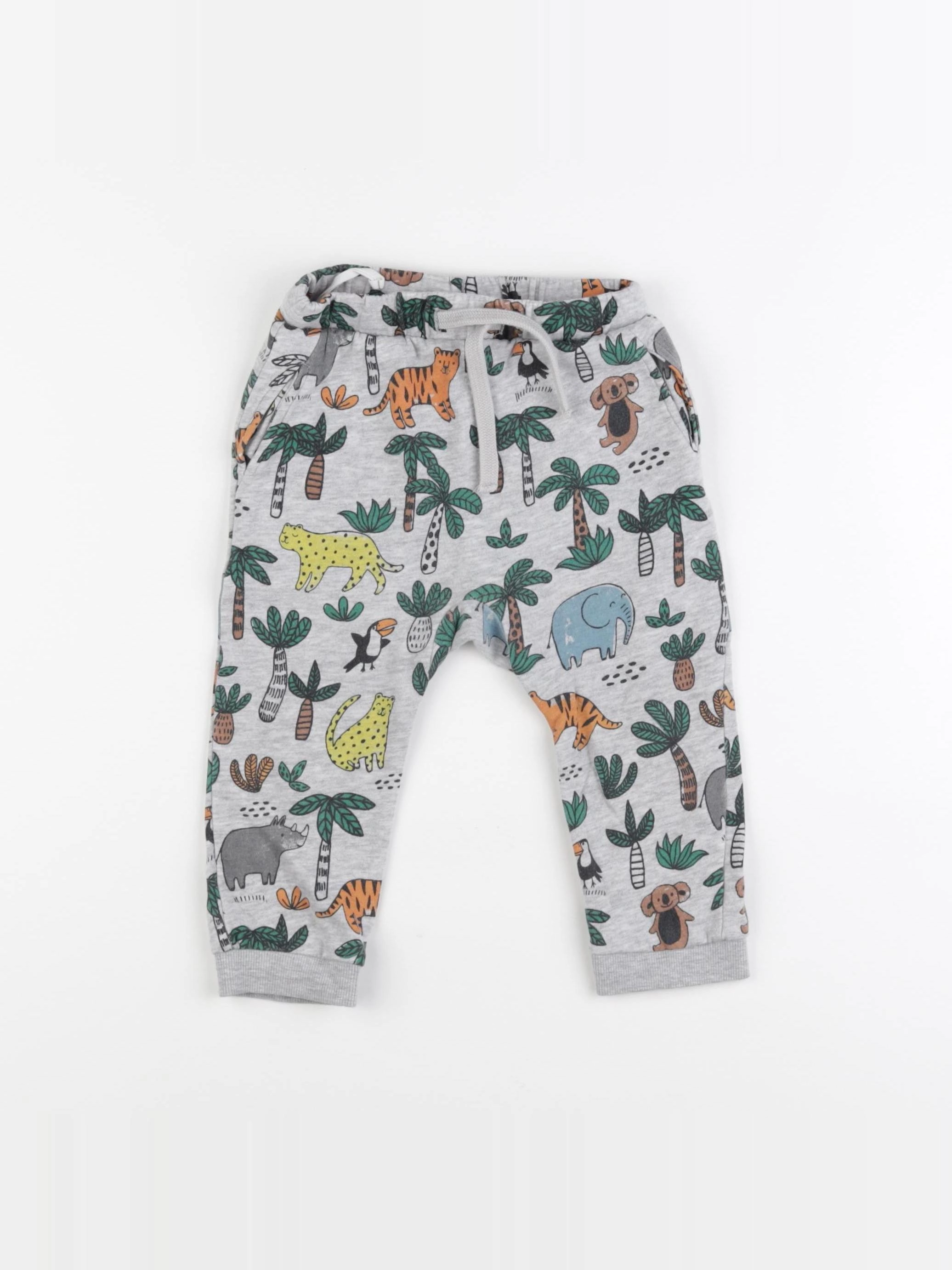 H&M - jogging gris, vert - 12/18 mois