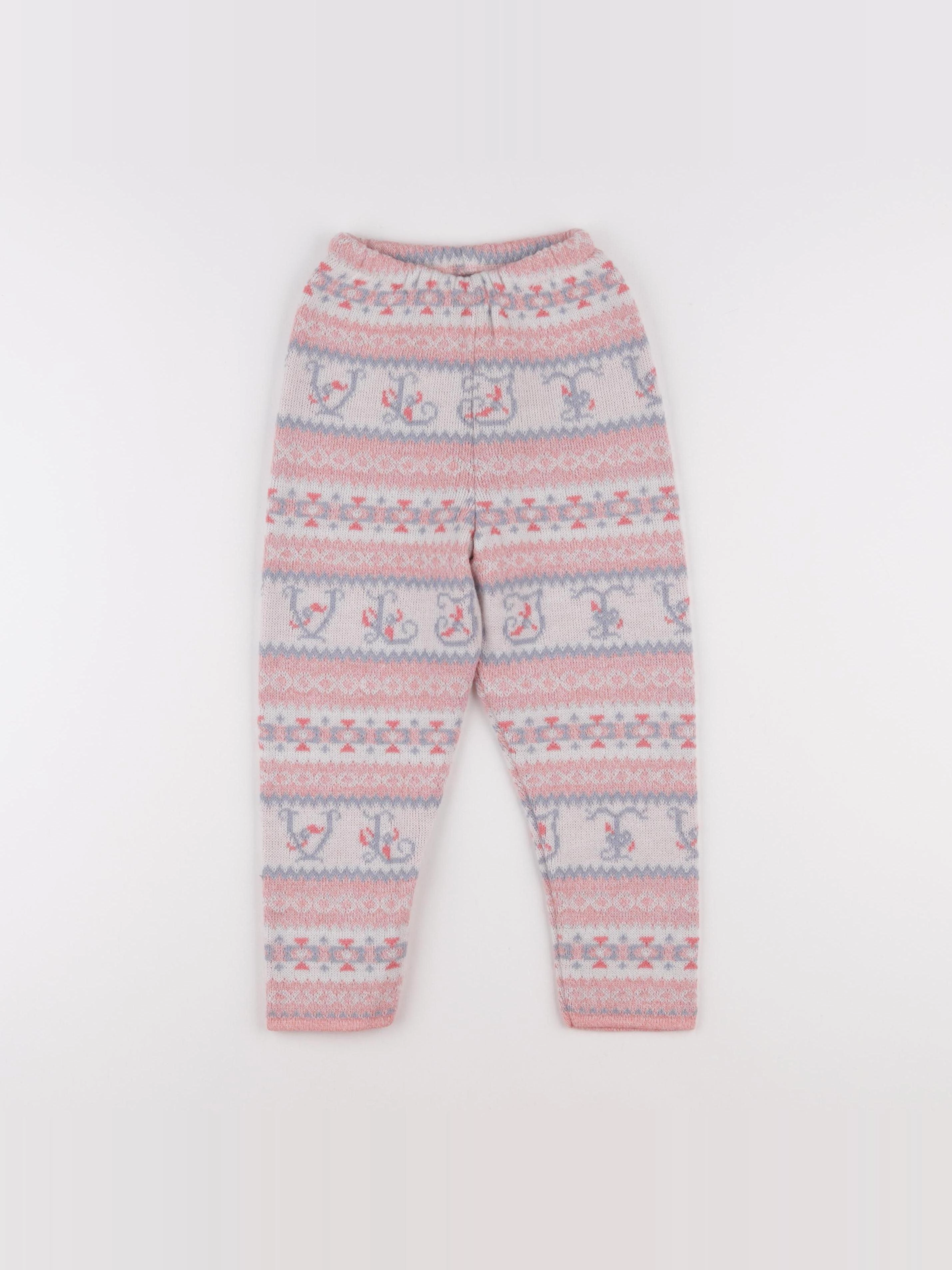 Vintage - legging bleu, blanc, rose - 6 ans