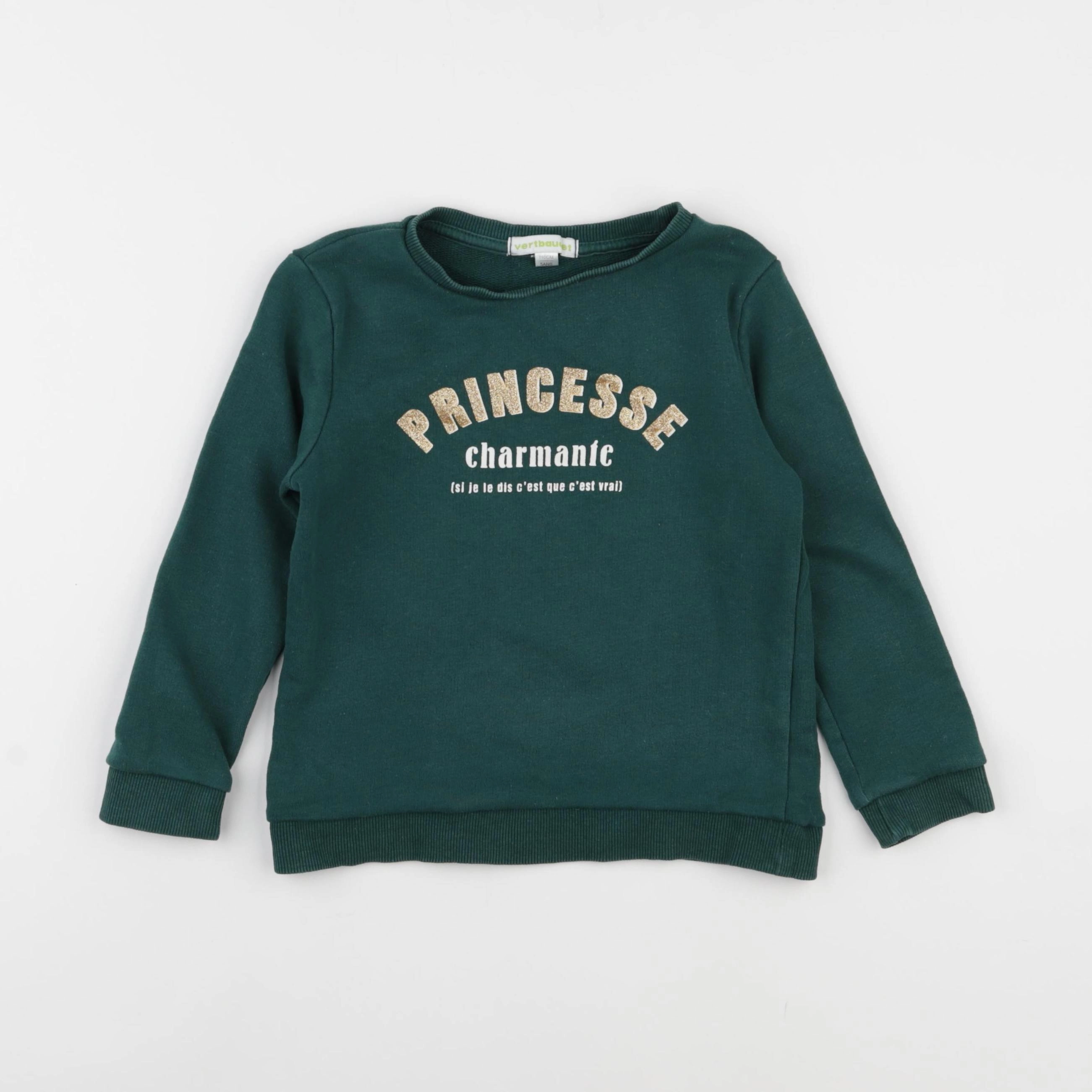Vertbaudet - sweat vert - 5 ans