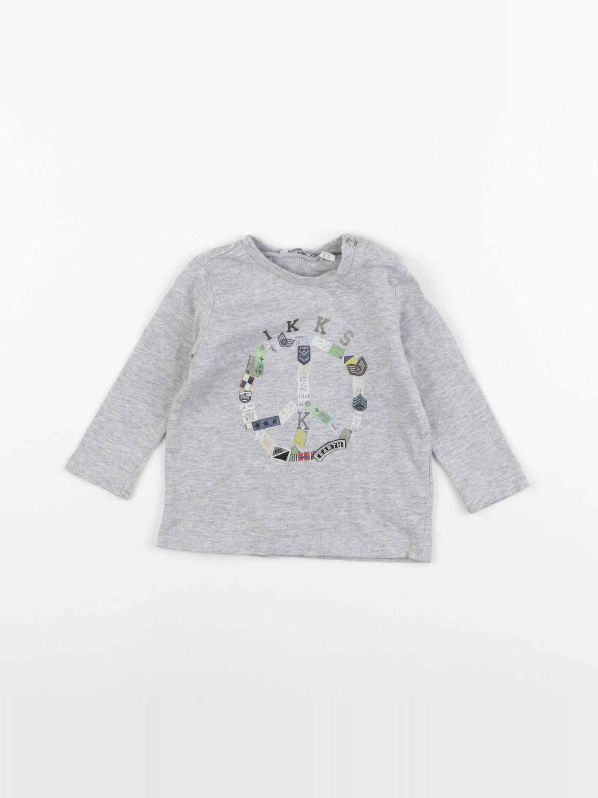 IKKS - tee-shirt gris - 6 mois