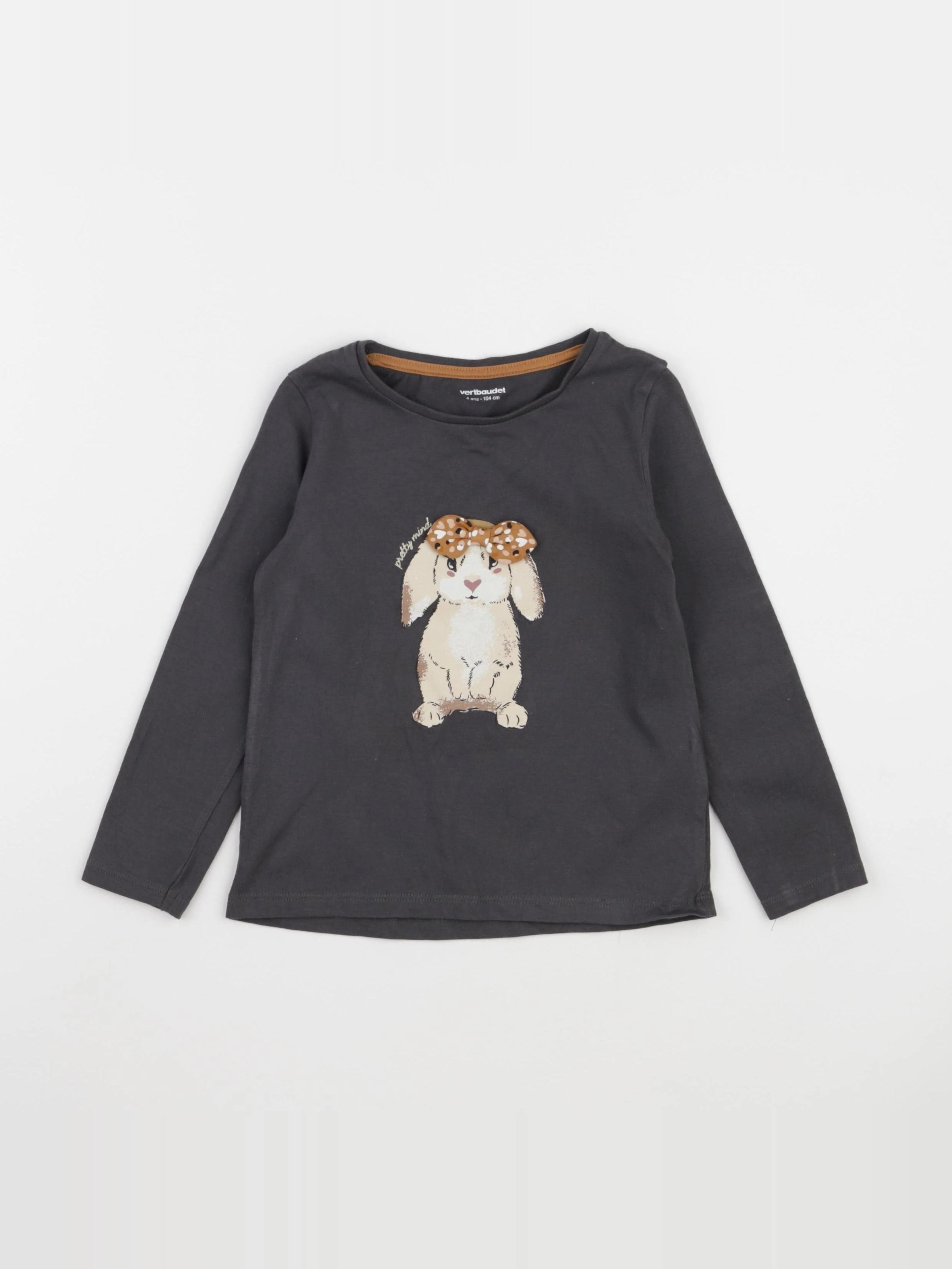 Vertbaudet - tee-shirt gris - 4 ans