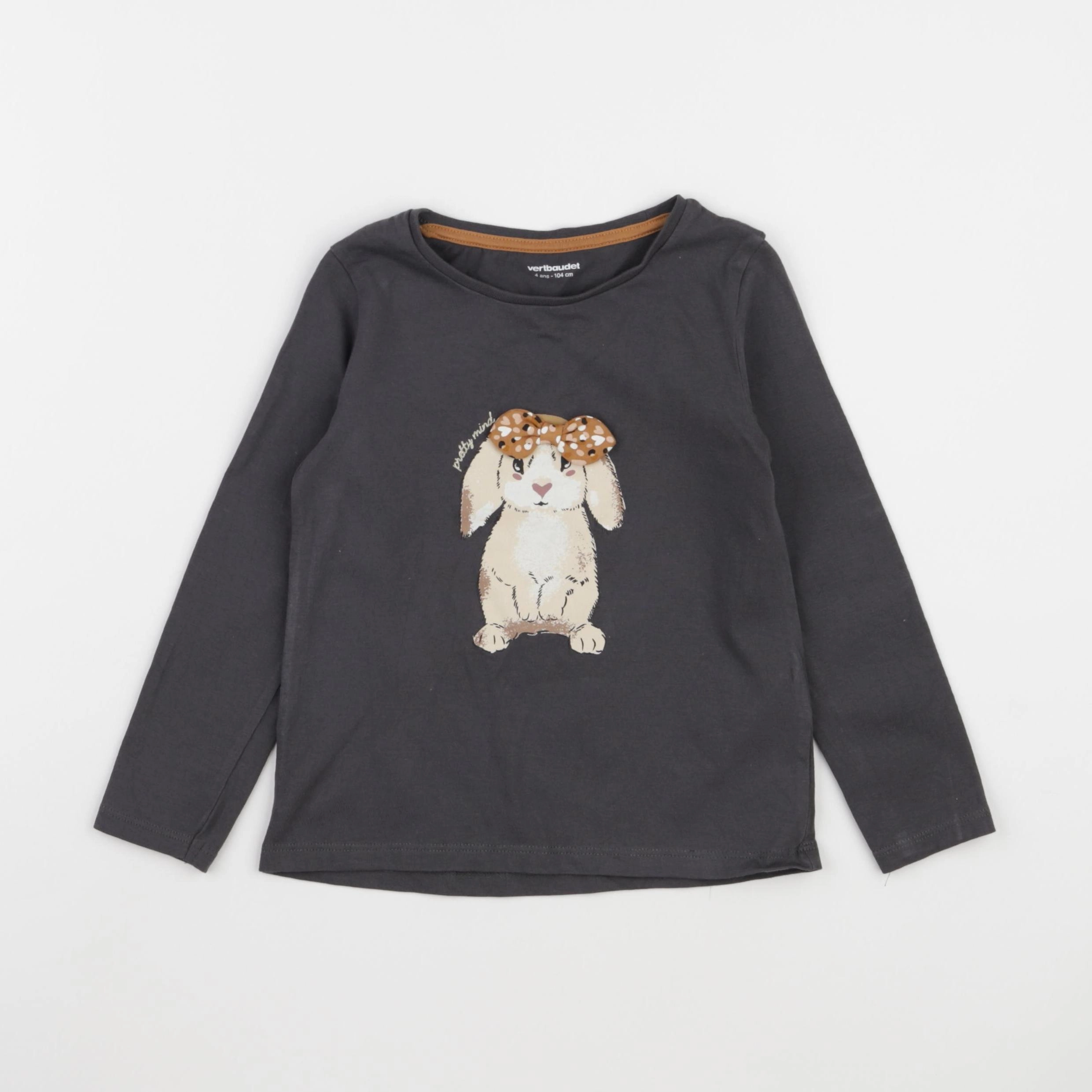 Vertbaudet - tee-shirt gris - 4 ans
