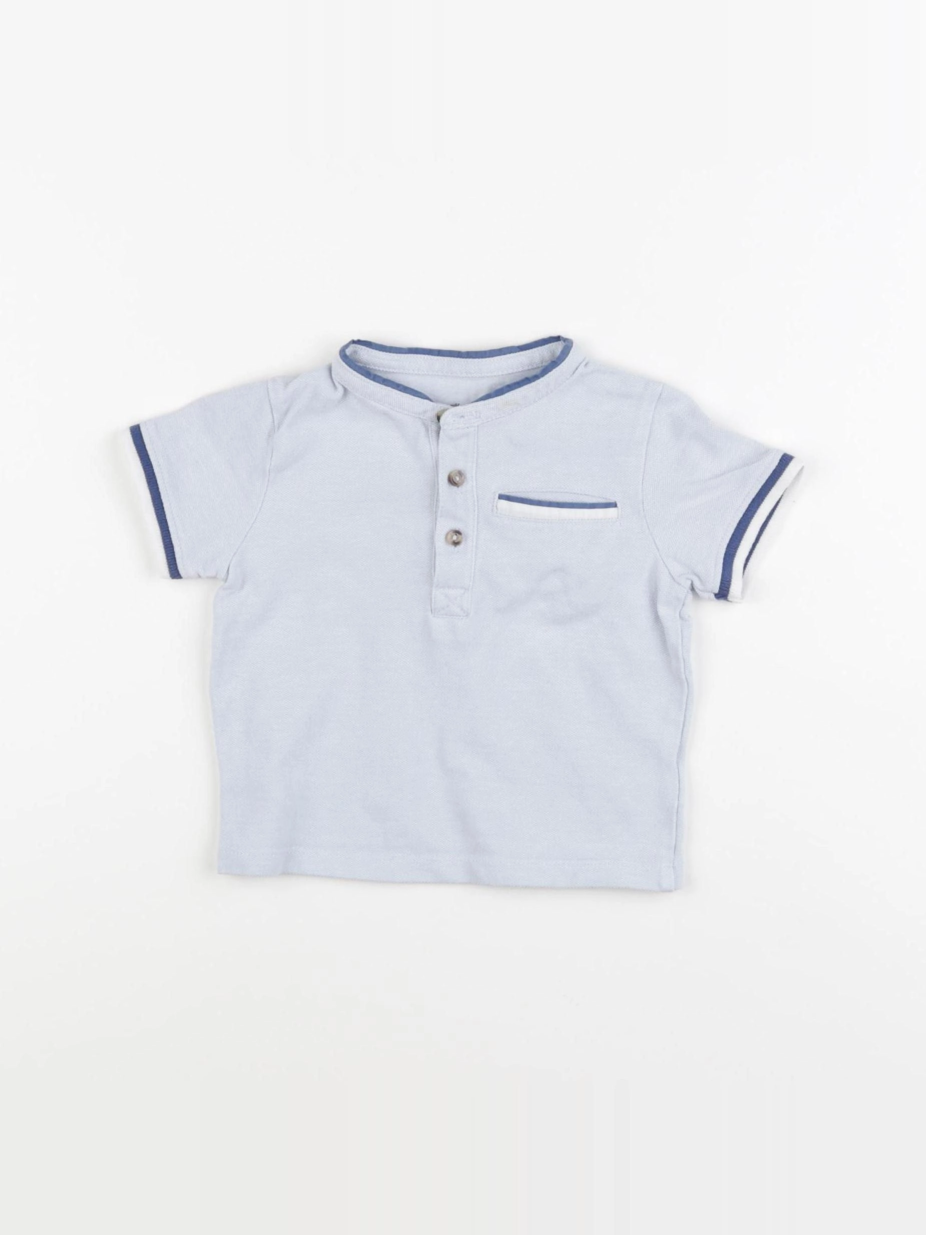 Vertbaudet - polo bleu - 12 mois