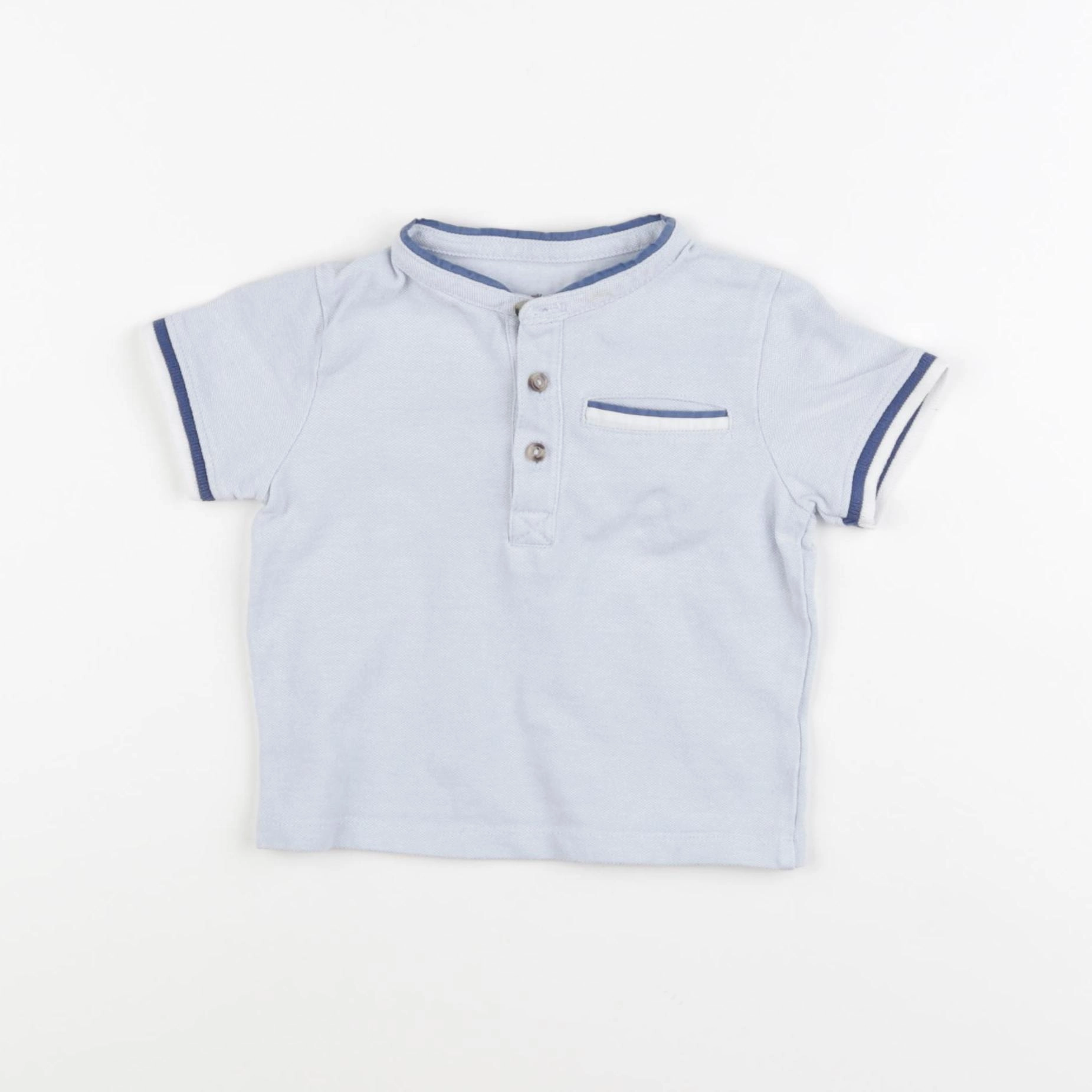 Vertbaudet - polo bleu - 12 mois