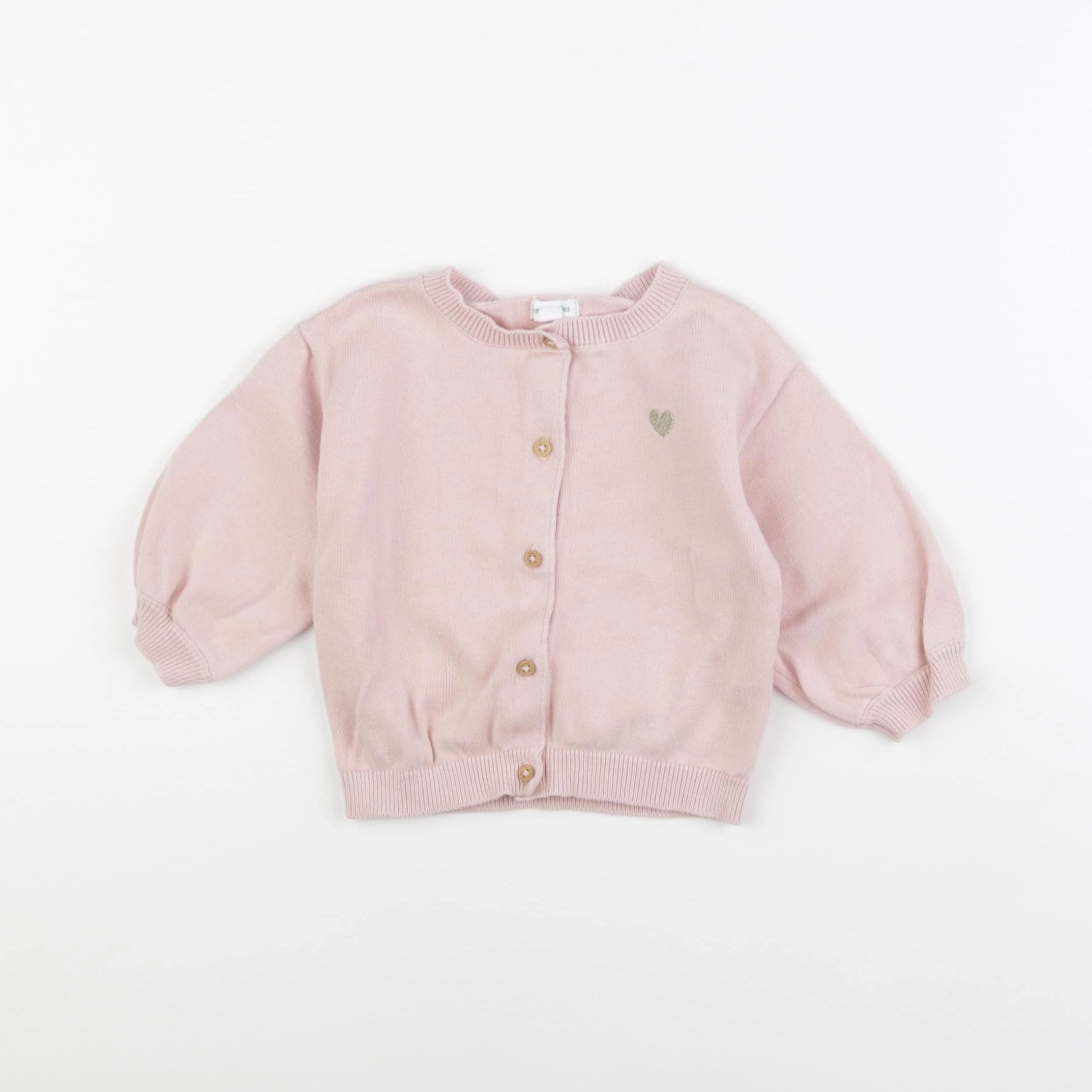 Vertbaudet - gilet rose - 9 mois